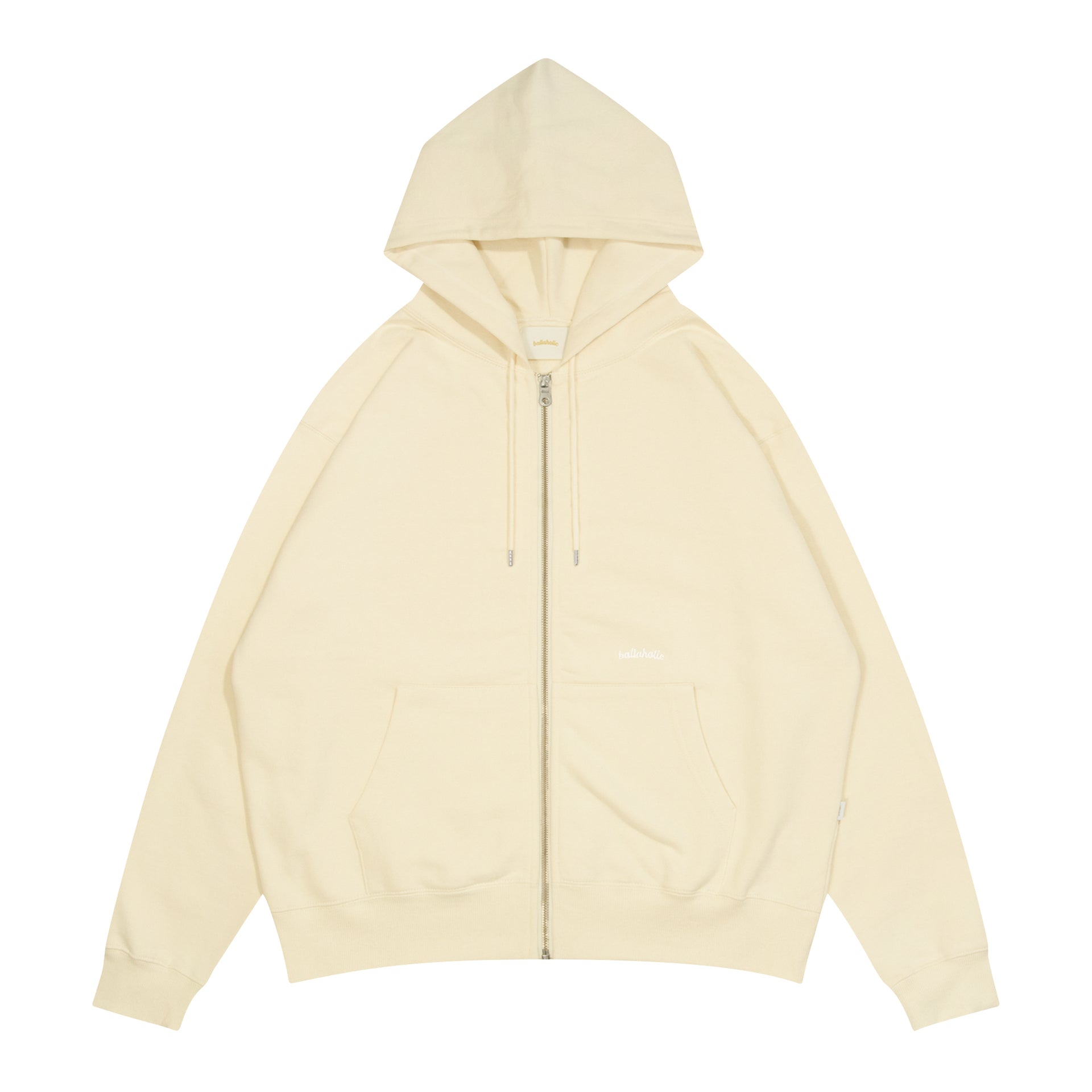 ballaholic-small-logo-sweat-full-zip-hoodie-kapuzenjacke-ivory image 1