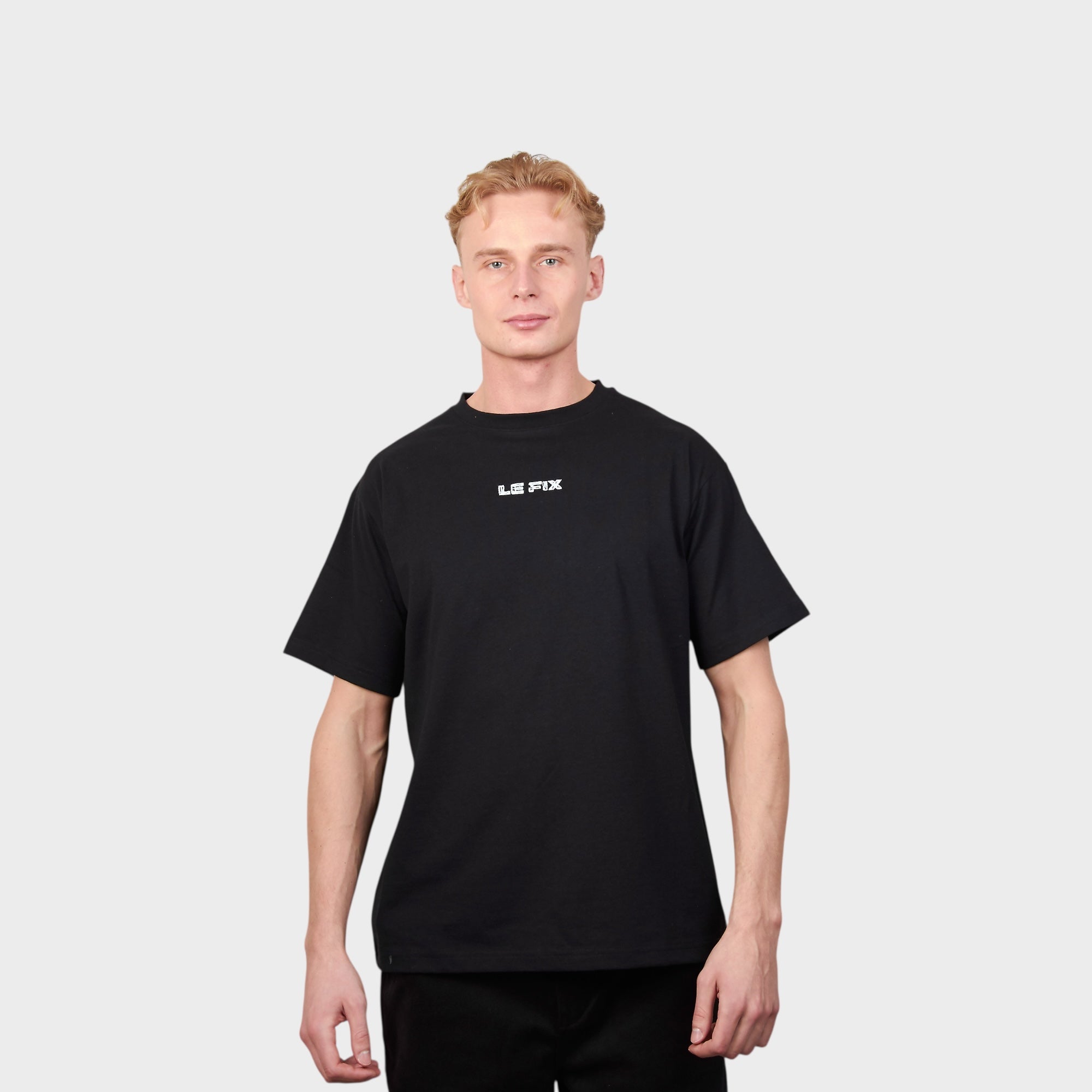 le-fix-scratched-t-shirt-t-shirt-schwarz-sticklogo-baumwolle image 2