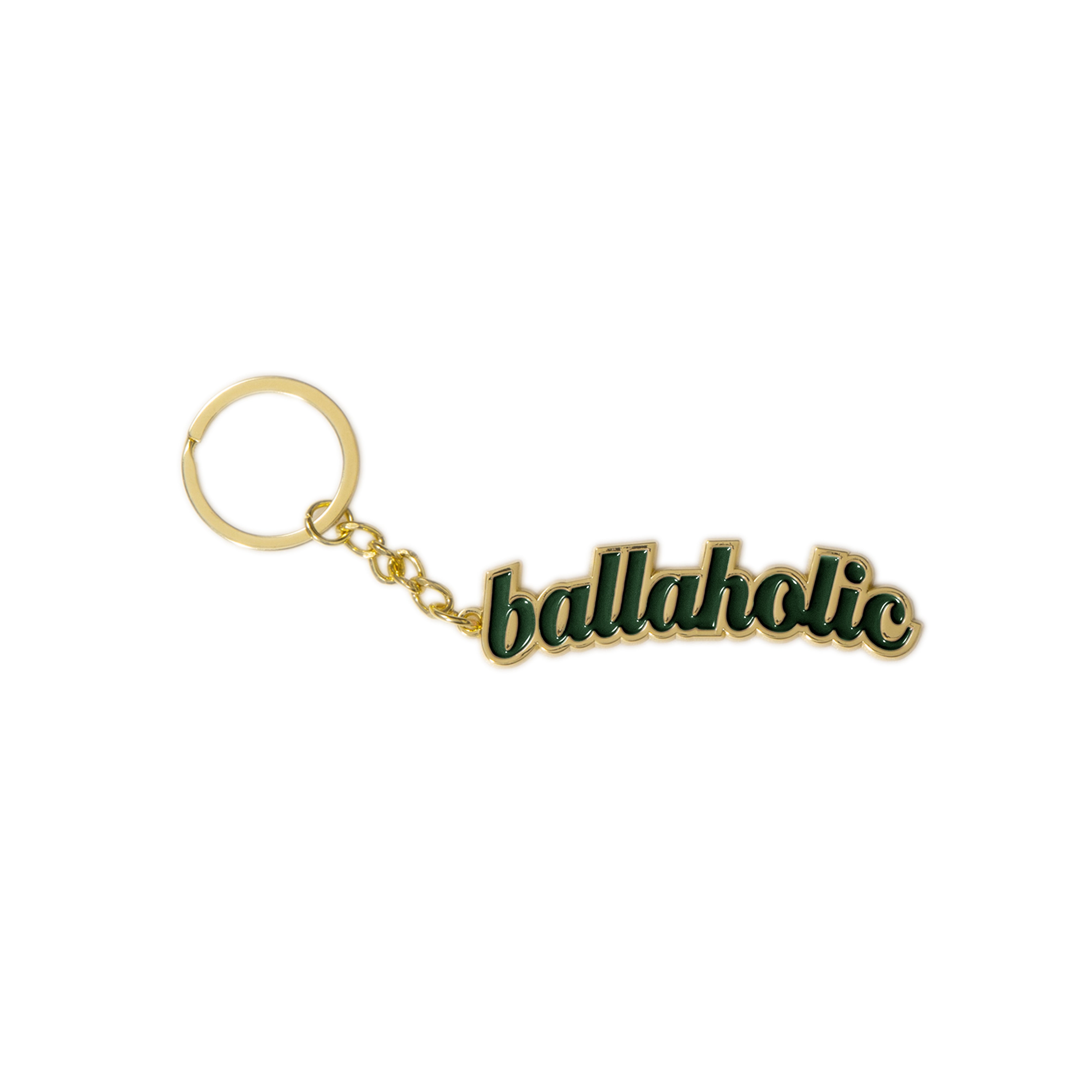 ballaholic-logo-keychain-gold-schl-sselanh-nger-dark-green image 1