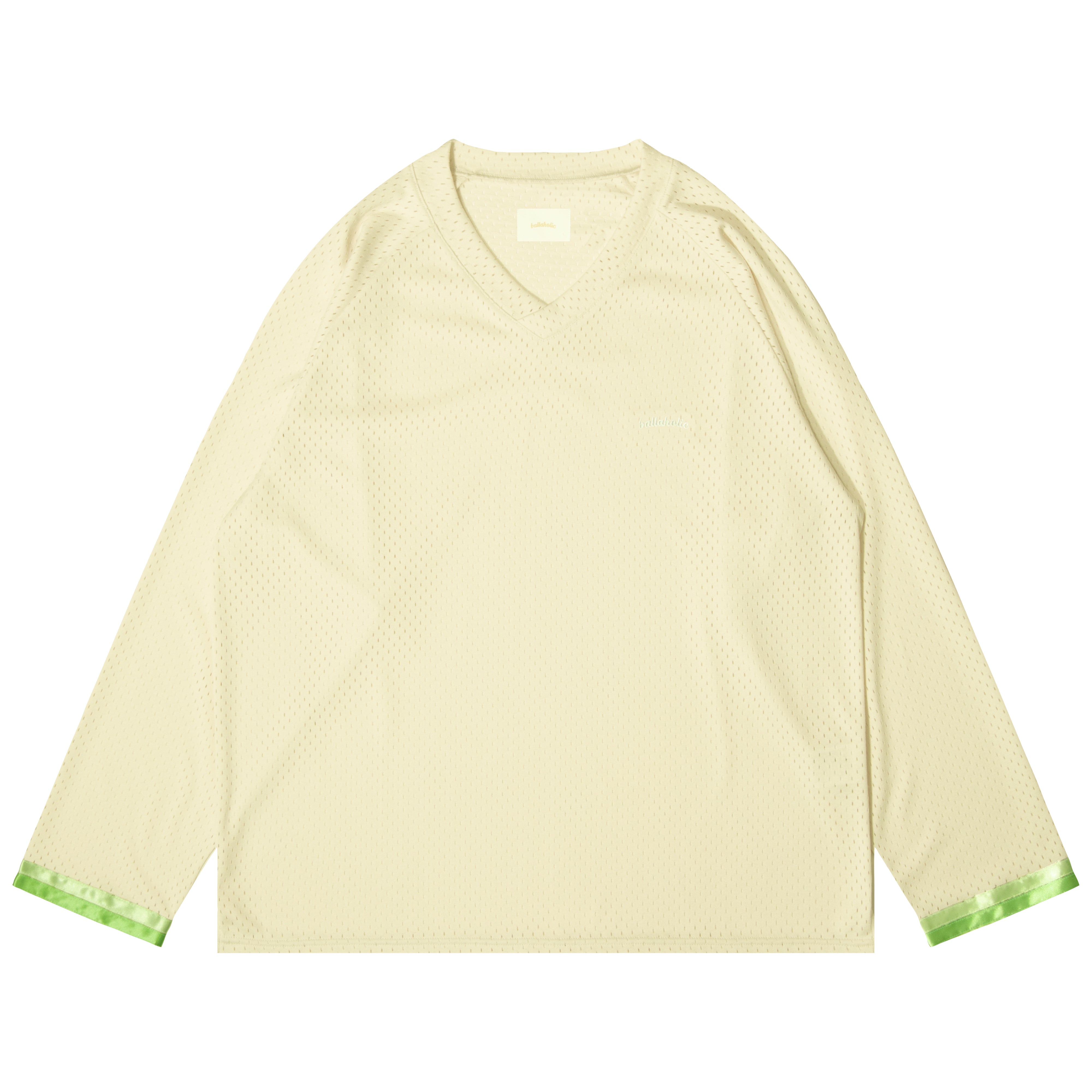 ballaholic-tape-v-neck-mesh-long-tee-off-white-langarm image 1