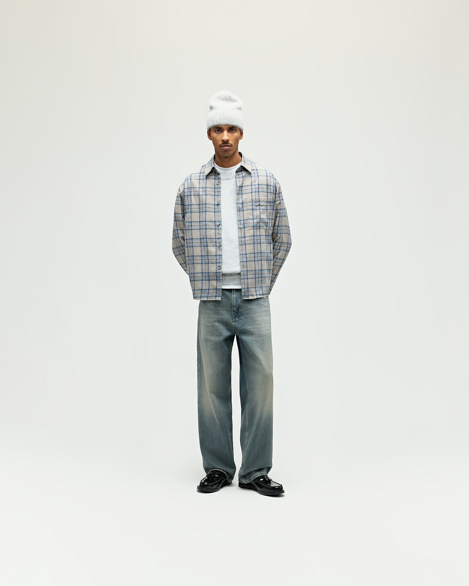 eightyfive-tops-checked-shirt-hemd-grey-flanell-kariert-relaxed image 4