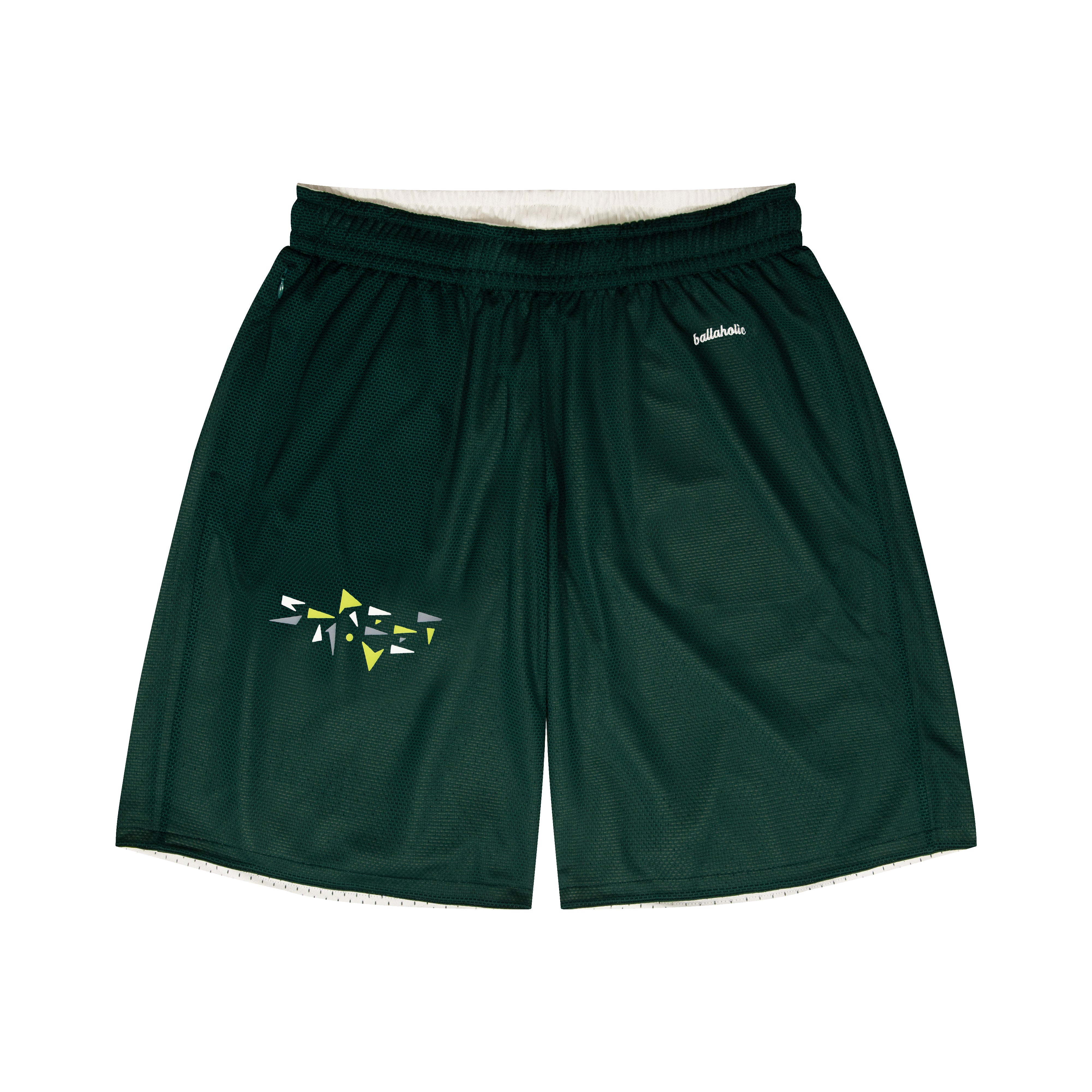 ballaholic-shorts-college-logo-mesh-zip-shorts-off-white image 2