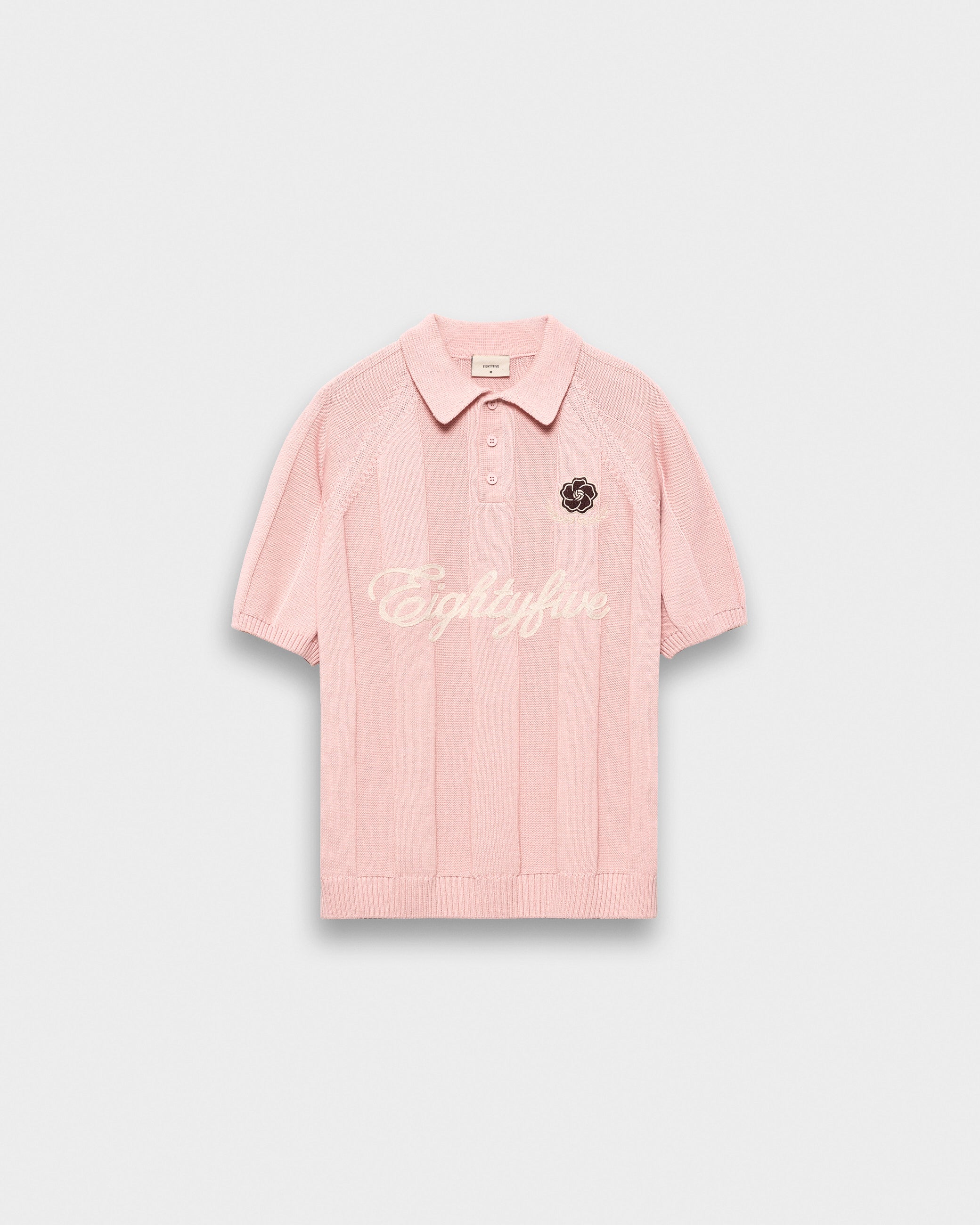 eightyfive-tops-football-polo-shirt-dusty-rose image 1