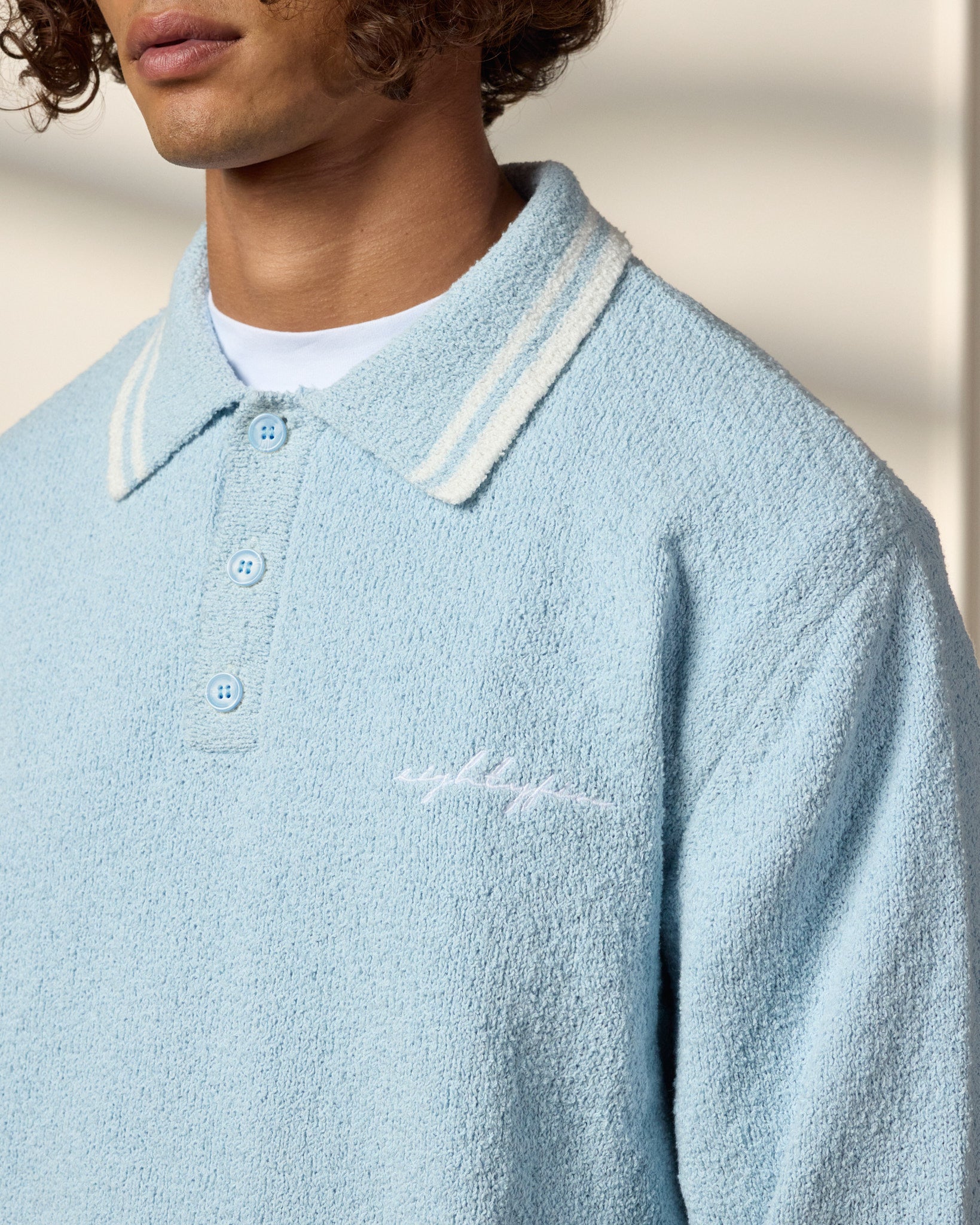 eightyfive-boucle-polo-longsleeve-polo-babyblue-regular image 6