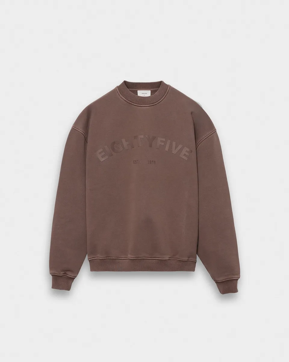eightyfive-90s-sports-sweater-brown-oversized-pullover image 1