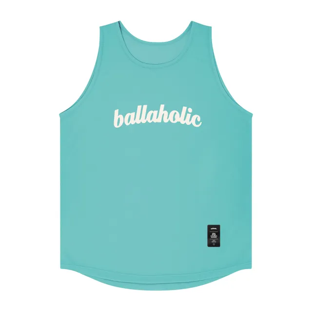 ballaholic-logo-tank-top-muskelshirt-aqua-blue-off-white-custom image 1