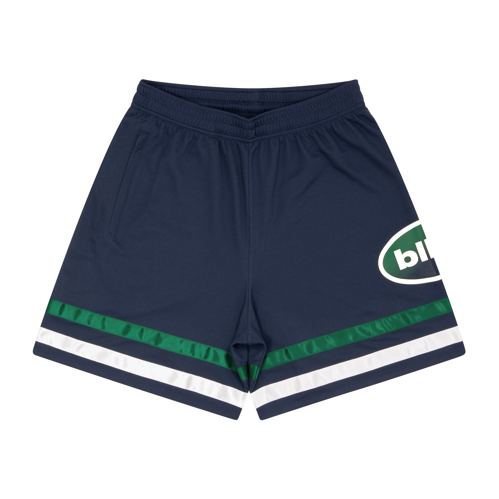 ballaholic-blhlc-oval-logo-zip-shorts-navy image 1