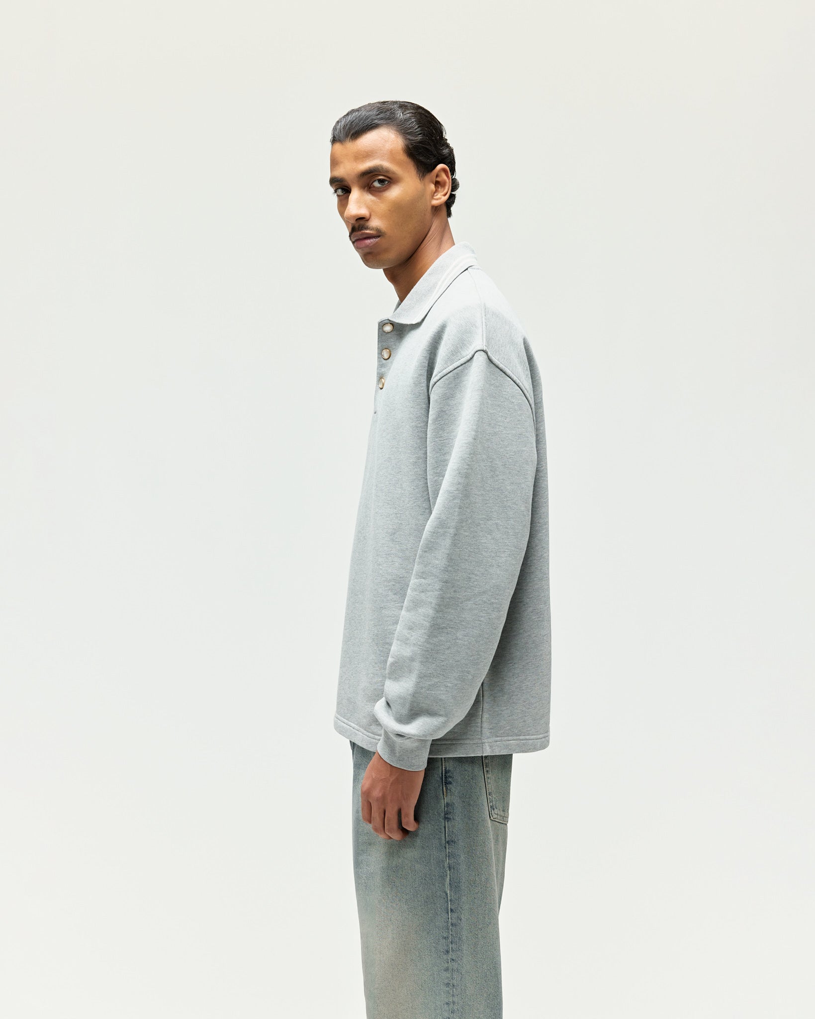 eightyfive-tops-heavy-polo-sweater-sporty-grey-baumwolle image 7