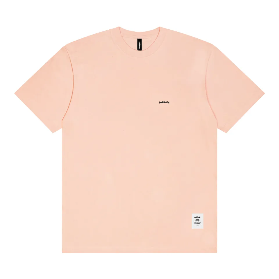 ballaholic-cotton-tees-micro-logo-tee-t-shirt-baby-pink-black image 1