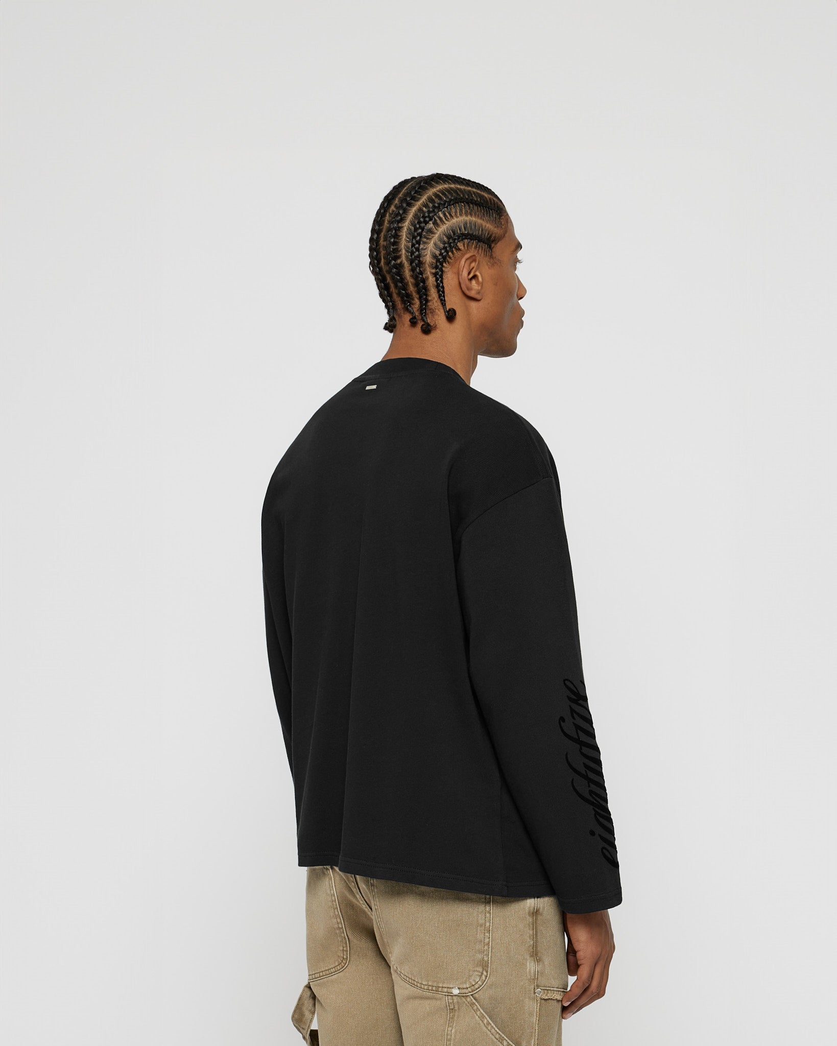 eightyfive-tops-handwritten-longsleeve-shirt-black-oversized image 4