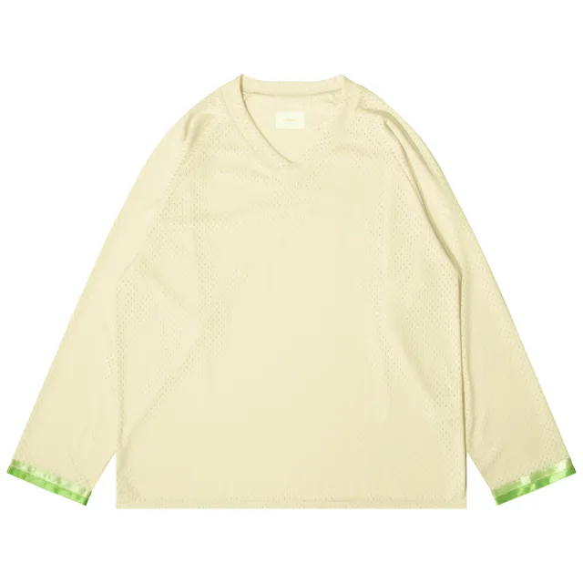ballaholic-tape-v-neck-mesh-long-tee-off-white-langarm image 1