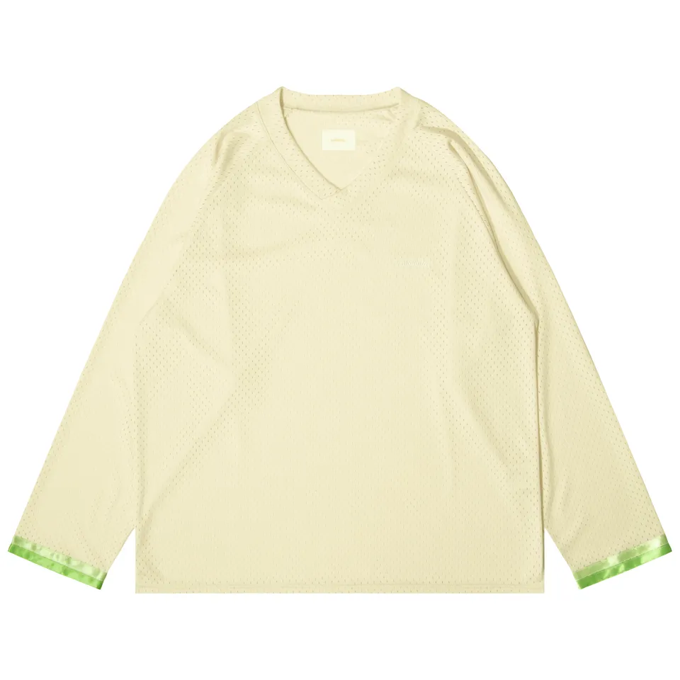 ballaholic-tape-v-neck-mesh-long-tee-off-white-langarm image 1