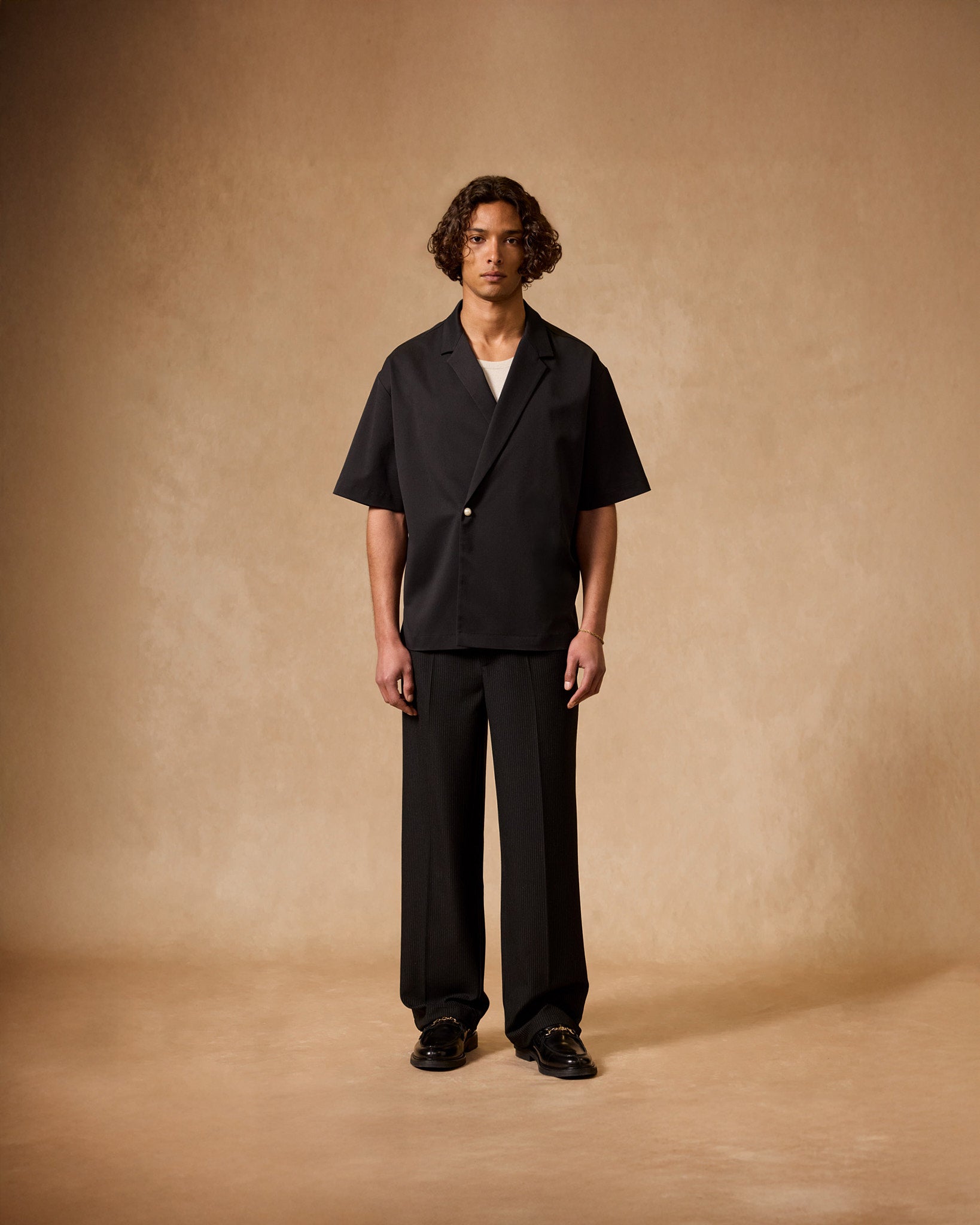 eightyfive-pinstriped-regular-tailored-pants-hose-schwarz image 4