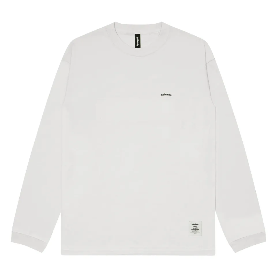 ballaholic-micro-logo-long-tee-wei-longsleeve-baumwolle image 1