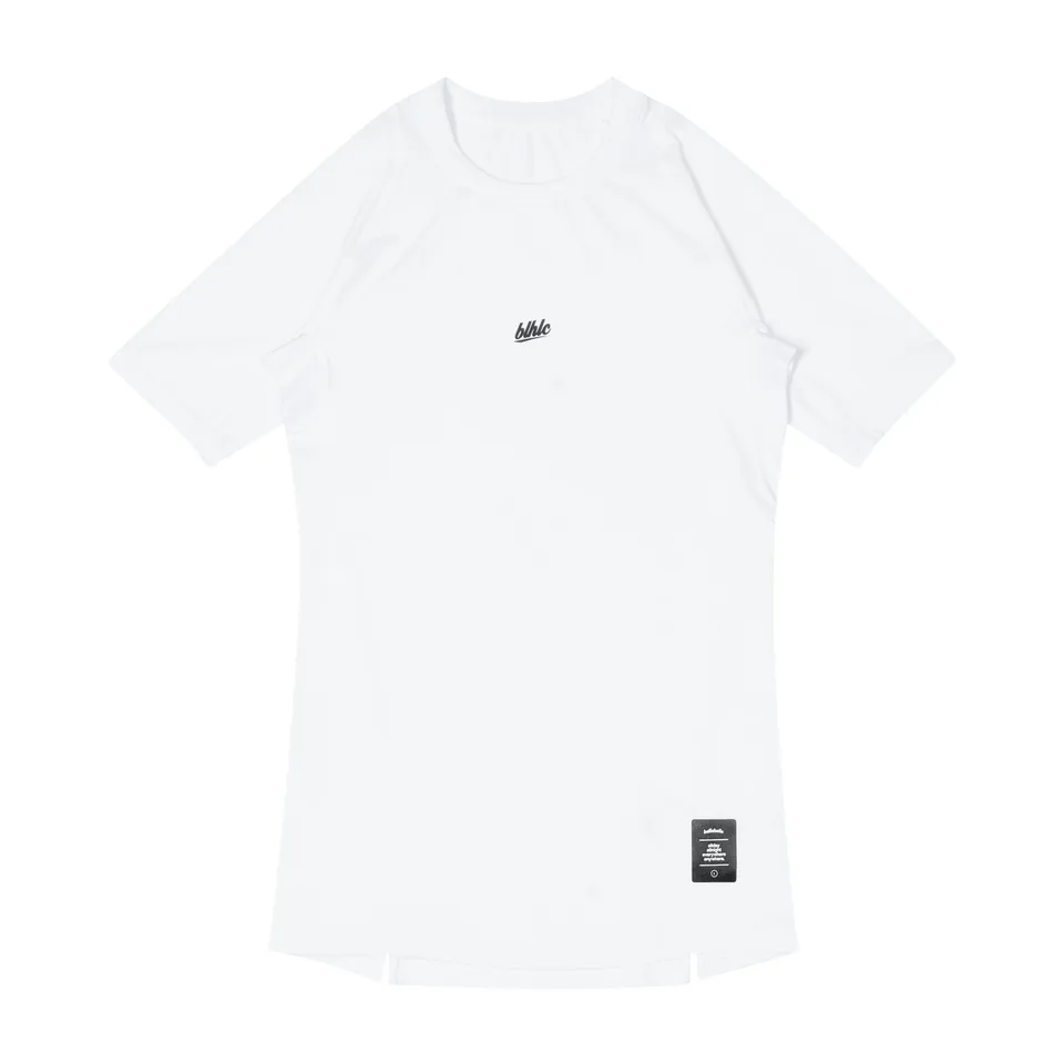 ballaholic-compression-short-sleeve-tops-kompressionsshirt-weiss-print image 1