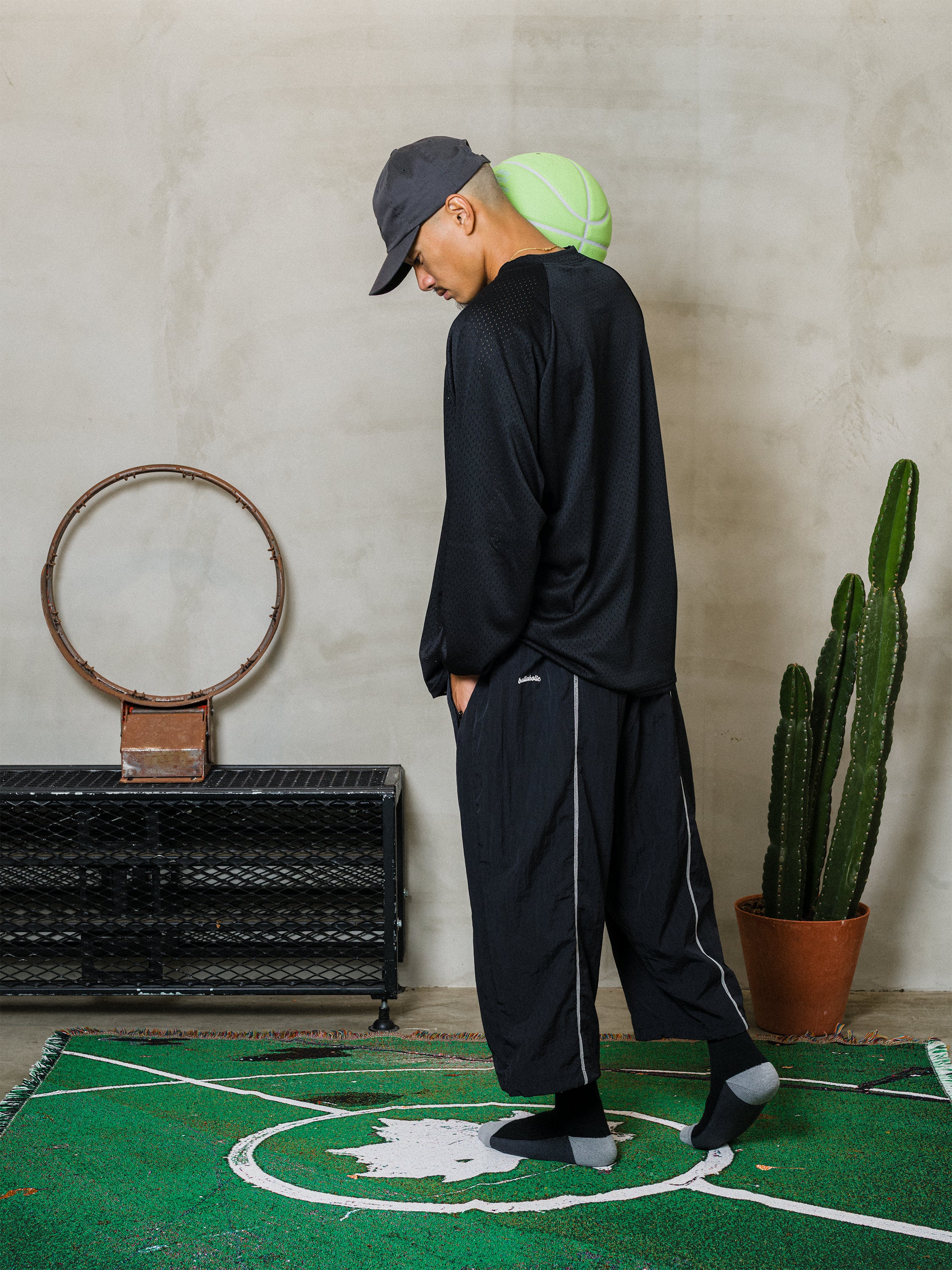 ballaholic-logo-nylon-cropped-pants-hose-schwarz-nylon image 4