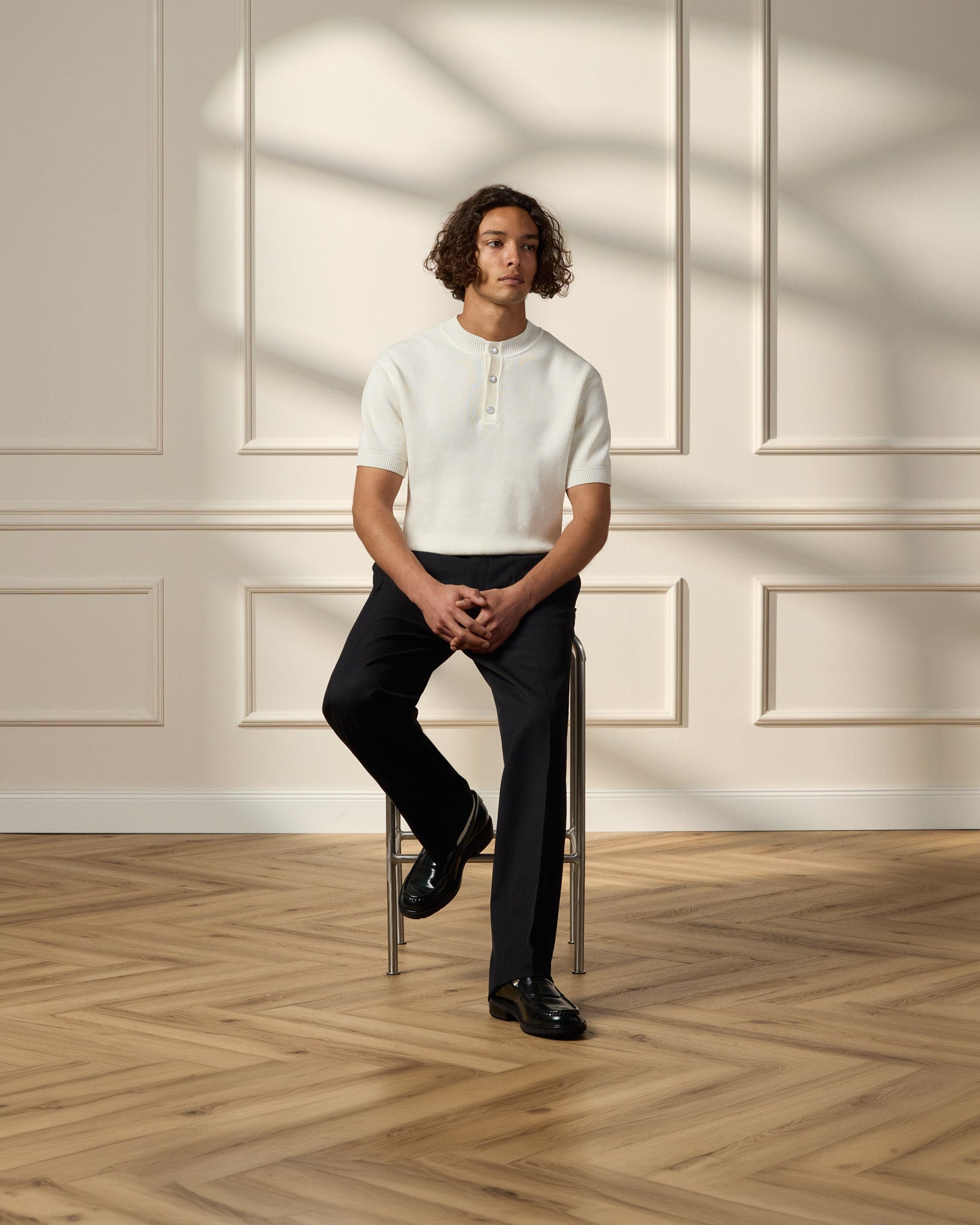 eightyfive-tops-knitted-henley-polo-offwhite-baumwolle image 6