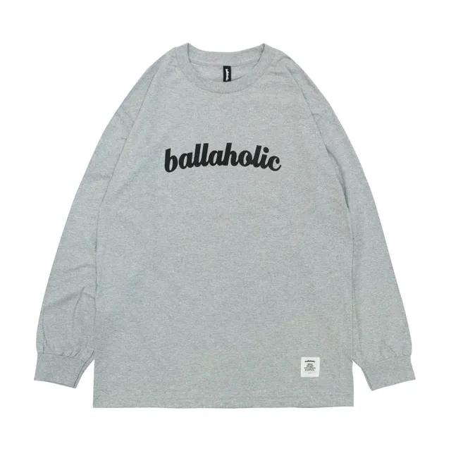 ballaholic-cotton-long-tees-logo-long-tee-t-shirt-grau image 1