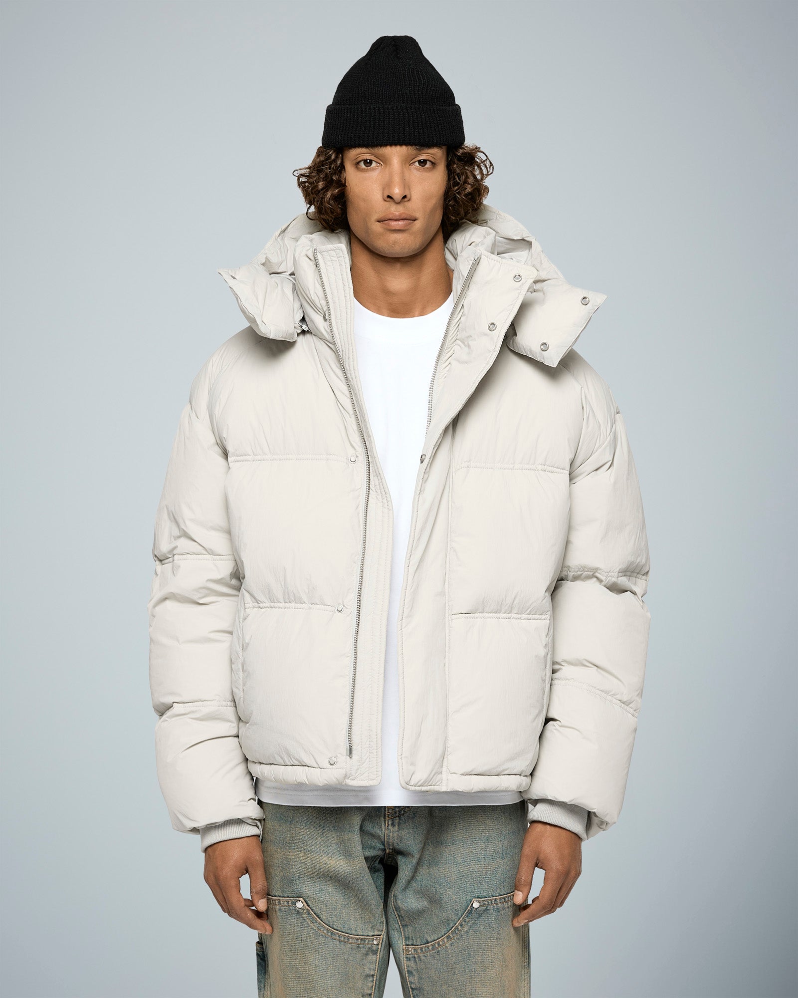 eightyfive-nylon-down-puffer-jacket-jacke-grau-m image 3