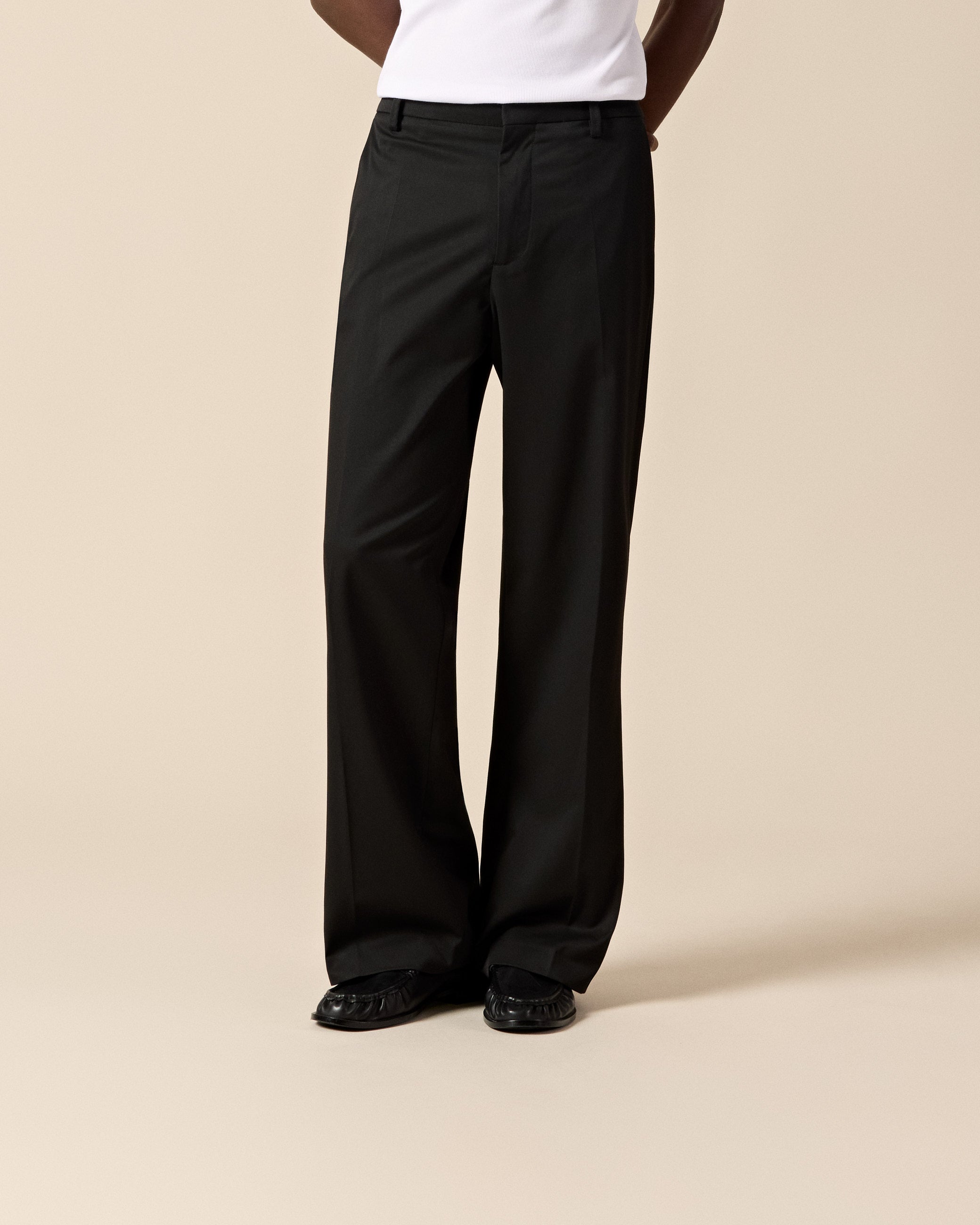 eightyfive-bottoms-flared-tailored-pants-black-elasthan image 3