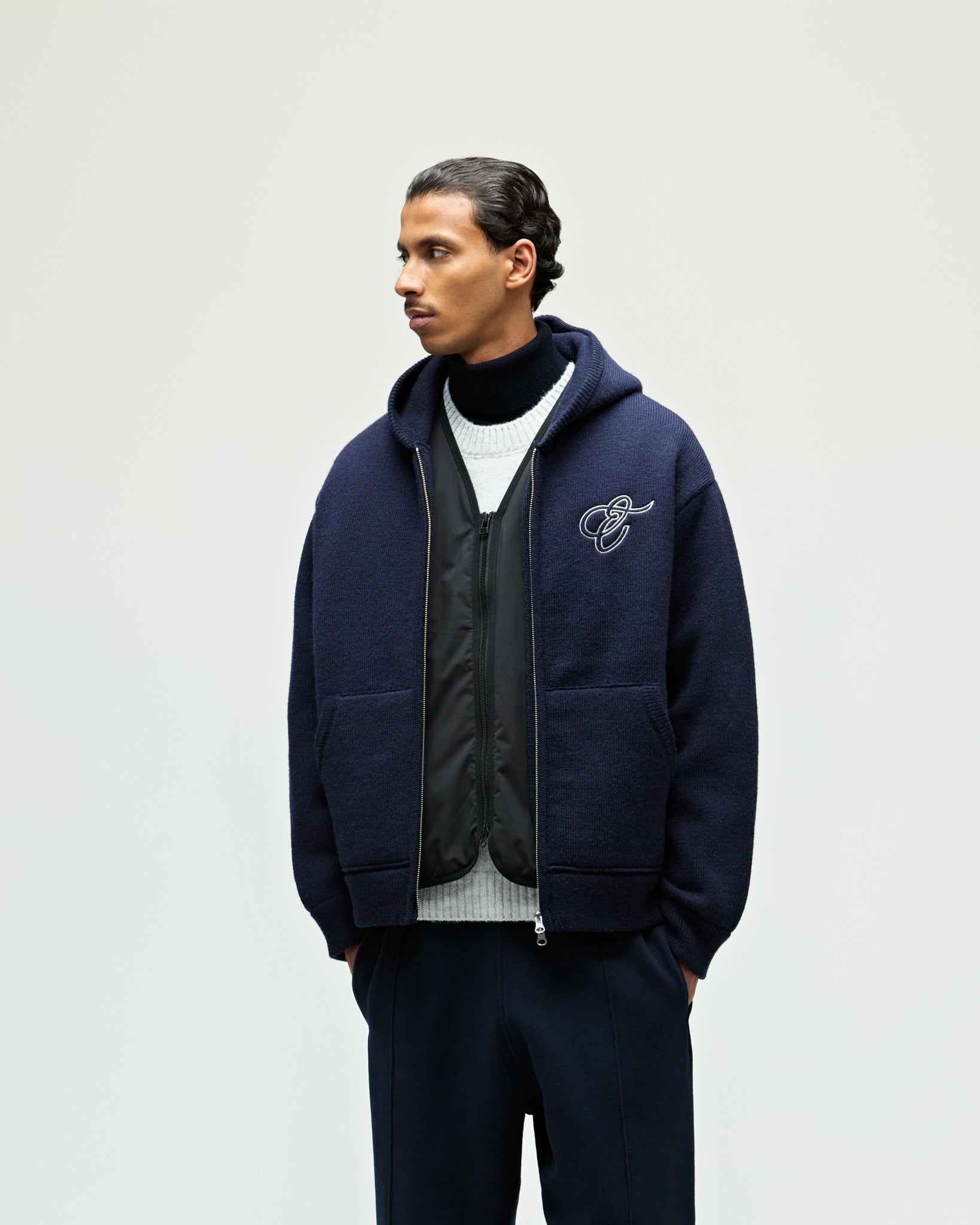 eightyfive-knitted-heavy-zip-hoodie-navy-wolle-relaxed image 3