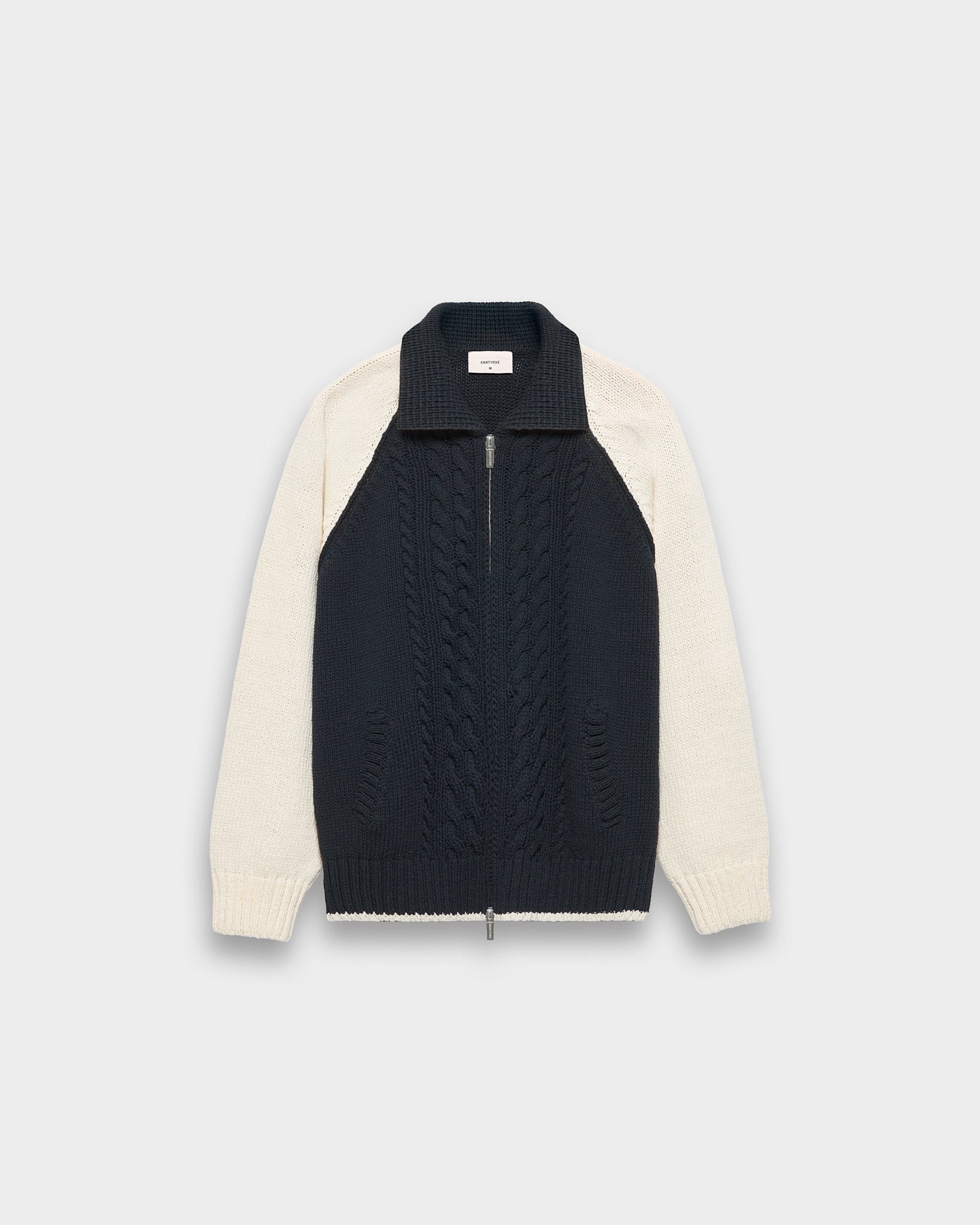 eightyfive-cable-knit-trainer-jacket-jacke-navy-baumwolle image 1