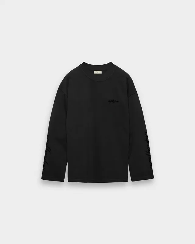 eightyfive-tops-handwritten-longsleeve-shirt-black-oversized image 1
