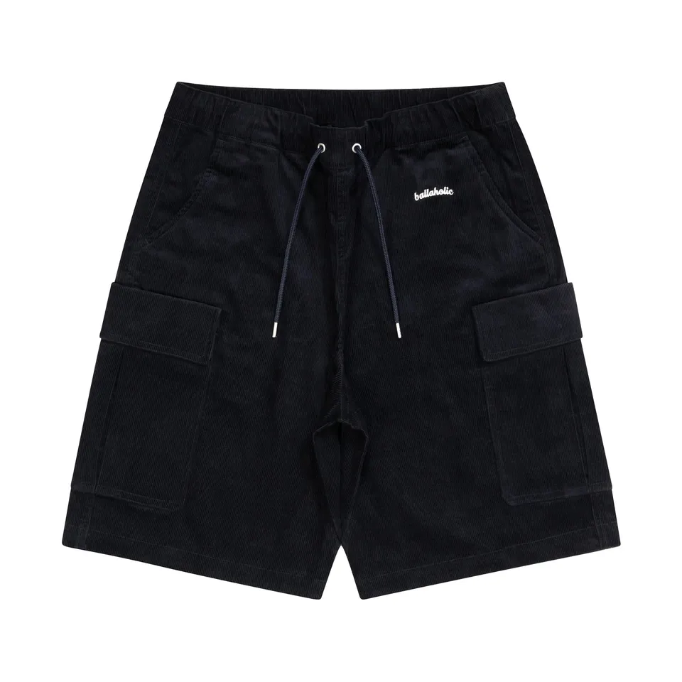 ballaholic-logo-corduroy-cargo-shorts-navy-cord image 1