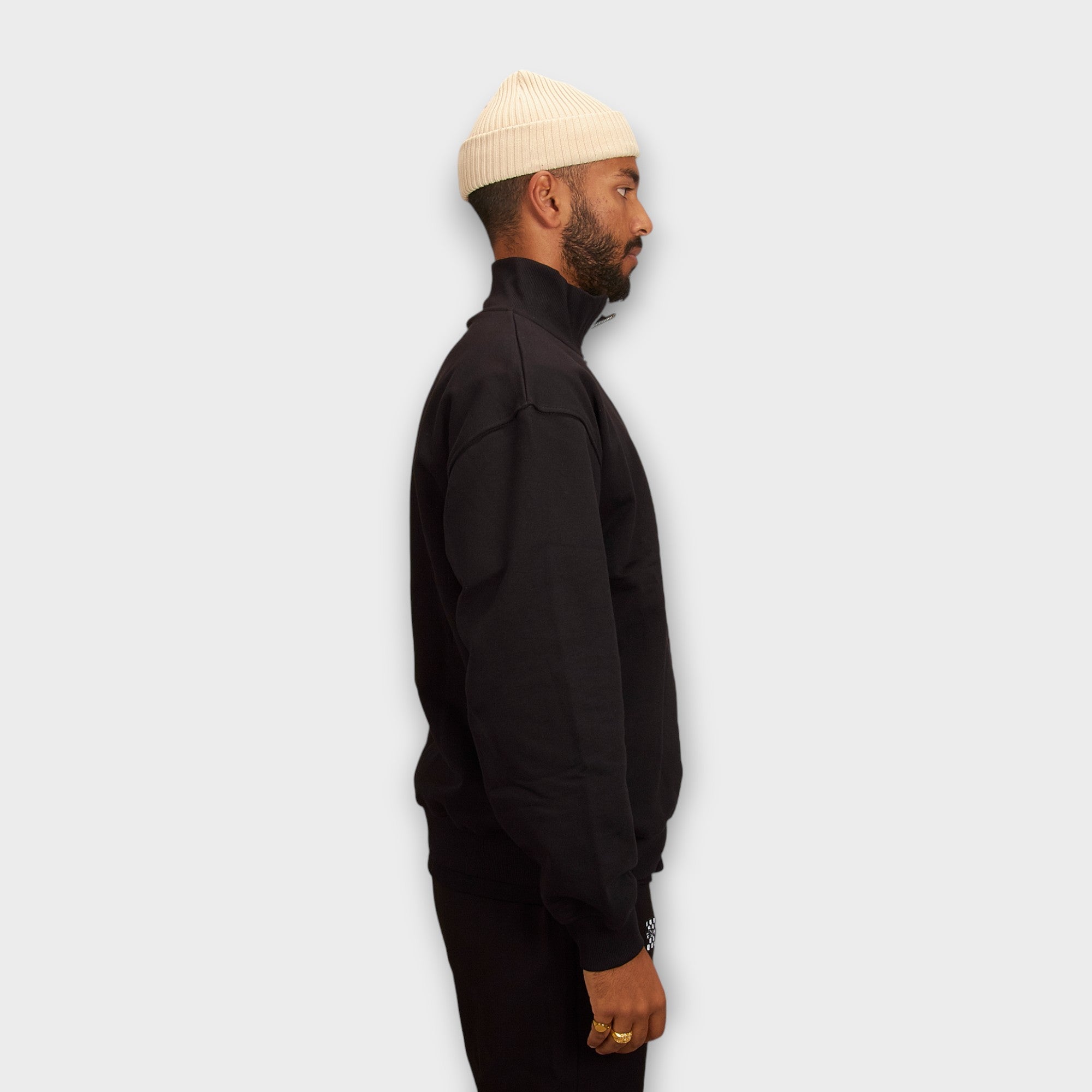 le-fix-moon-quarter-zip-sweatshirt-schwarz-zip image 5