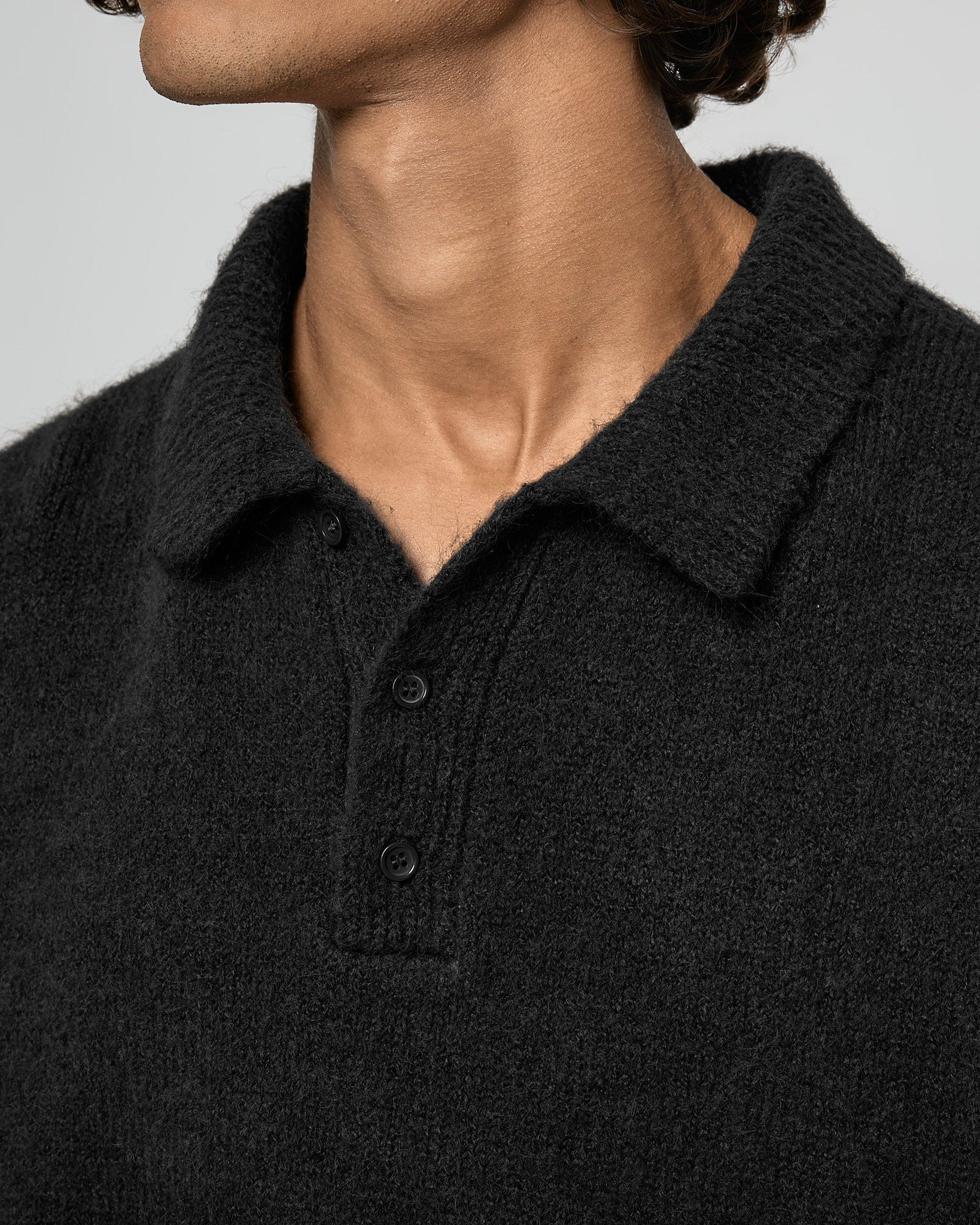 eightyfive-hairy-knitted-polo-sweater-pullover-black image 6