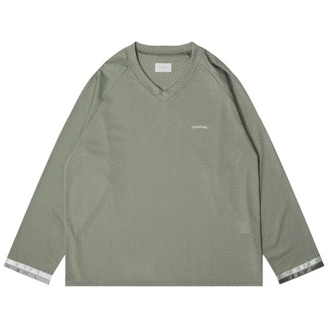 ballaholic-tape-v-neck-mesh-long-tee-longsleeve-grau image 1