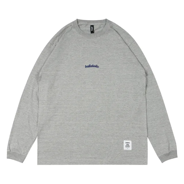 ballaholic-cotton-long-tees-small-logo-longsleeve-gray image 1