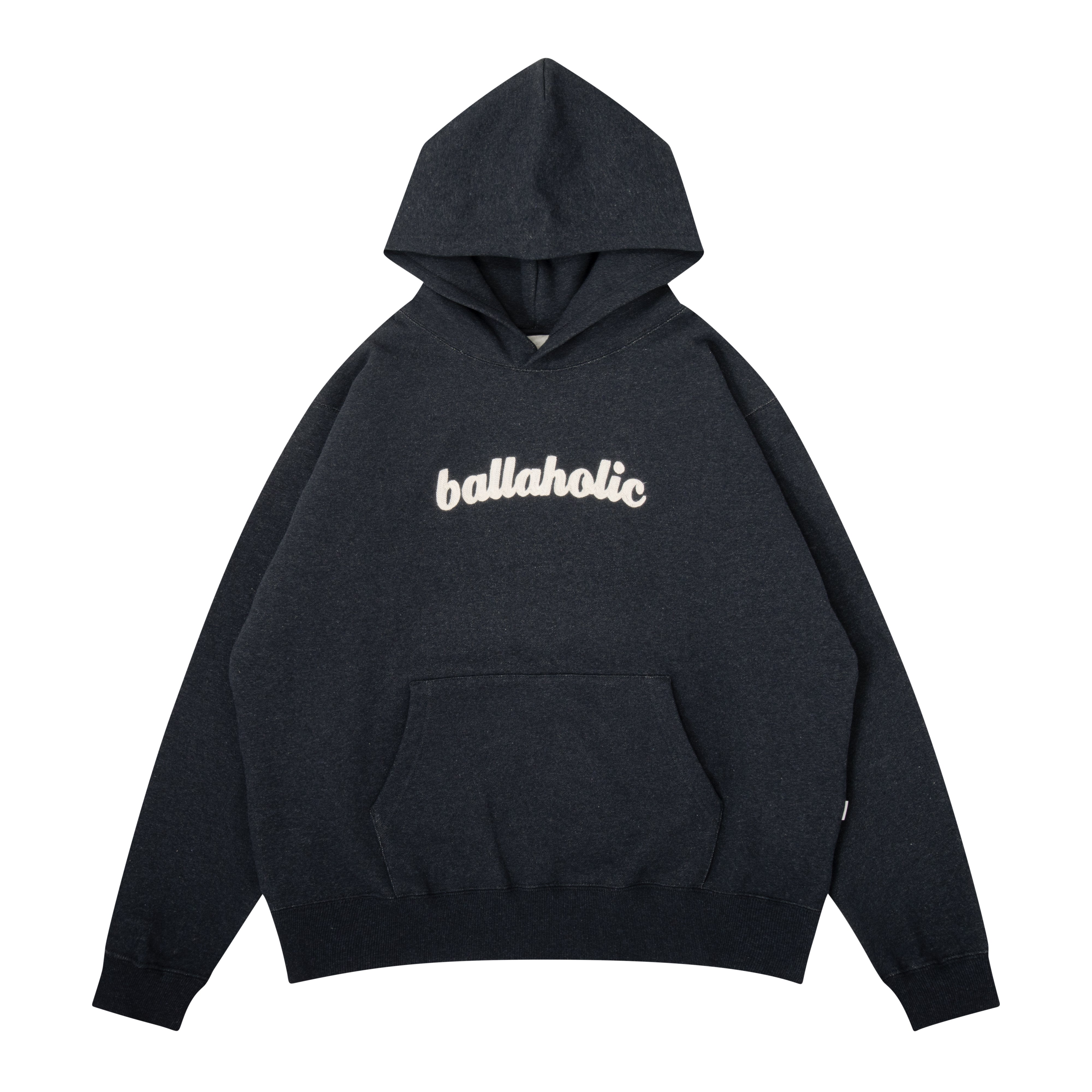 ballaholic-logo-sweat-hoodie-kapuzenpullover-dark-heather-navy image 1