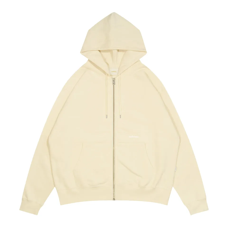 ballaholic-small-logo-sweat-full-zip-hoodie-kapuzenjacke-ivory image 1