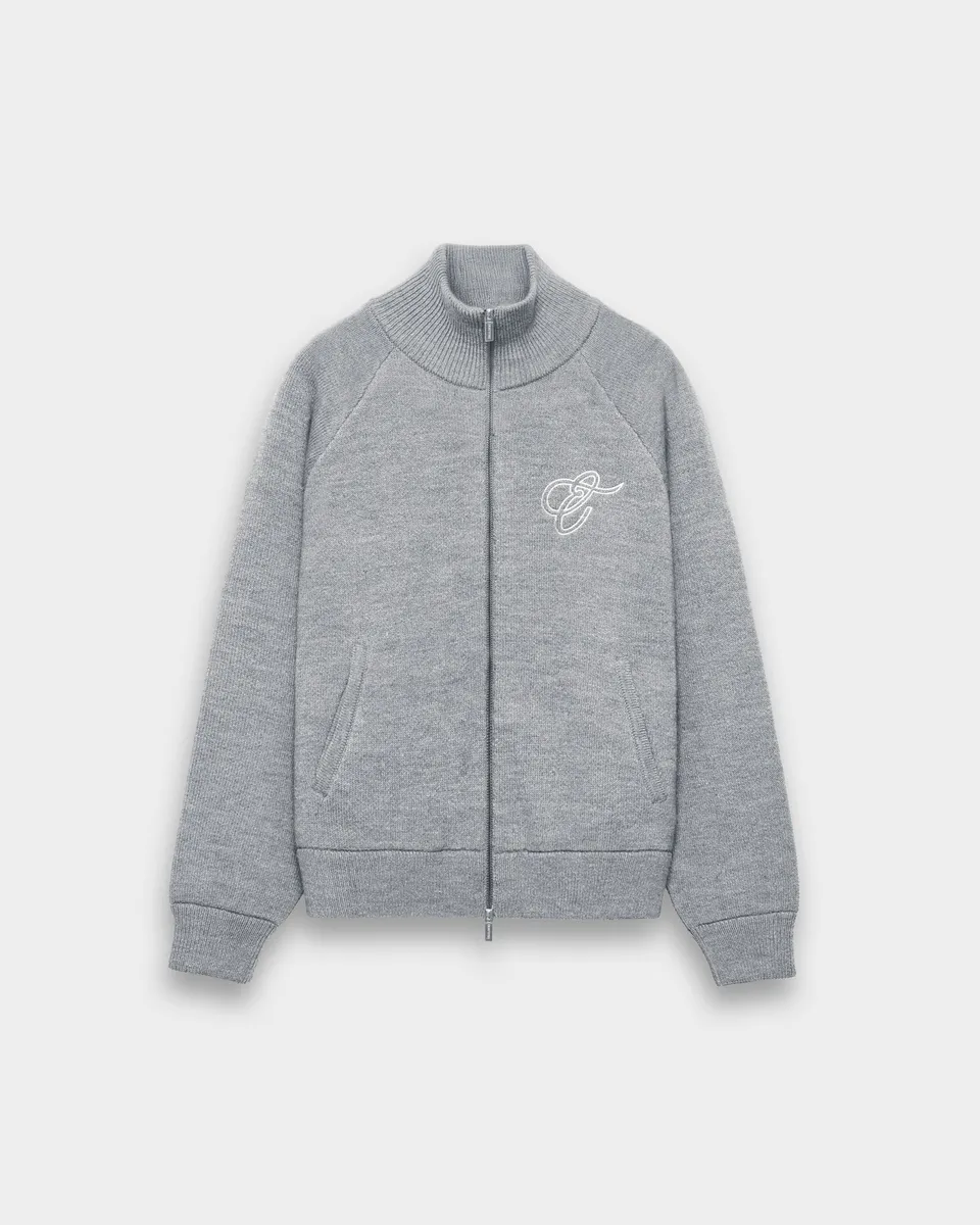 eightyfive-heavy-knit-zip-up-strickjacke-grey-melange-wolle image 1
