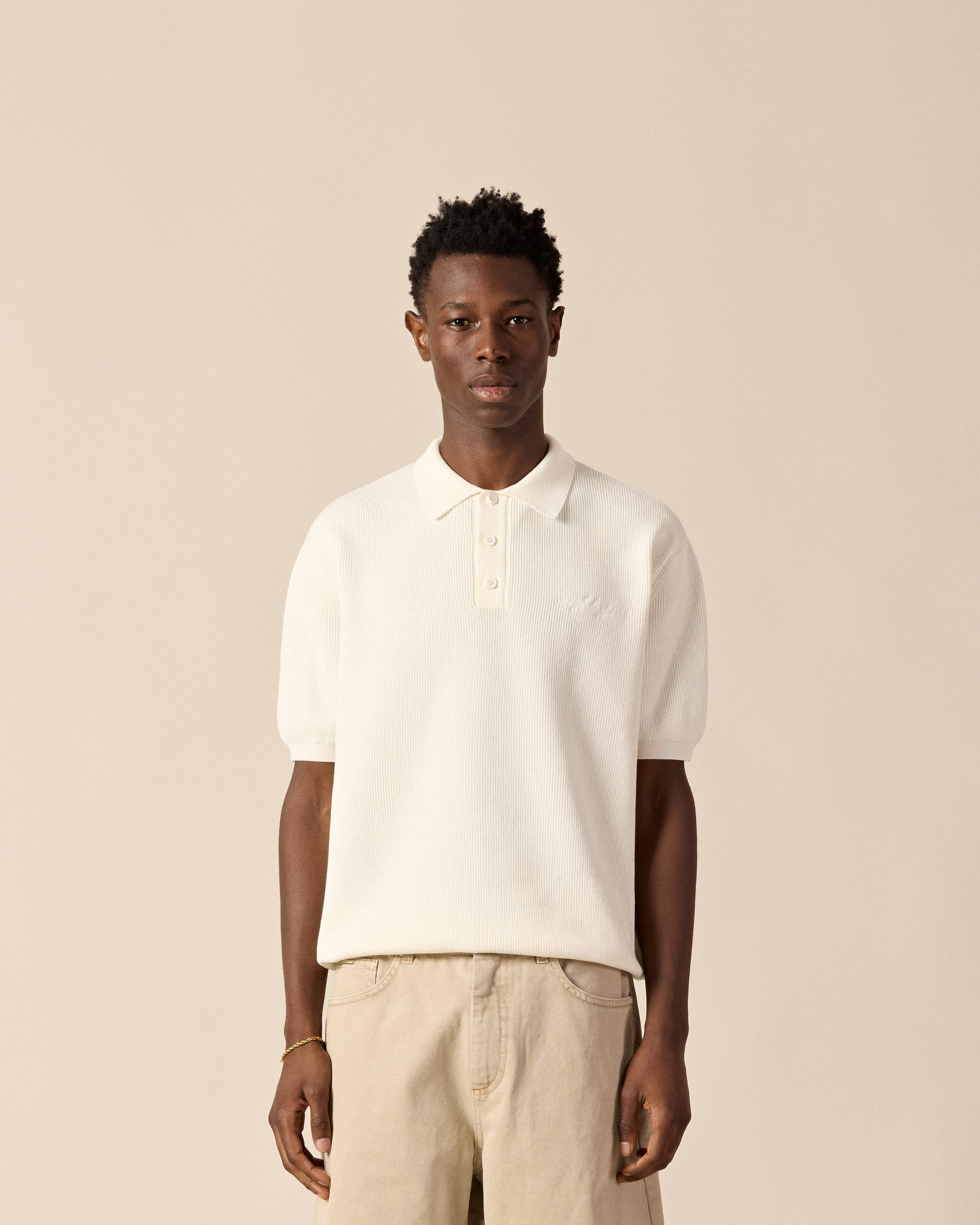 eightyfive-tops-knit-poloshirt-off-white image 3