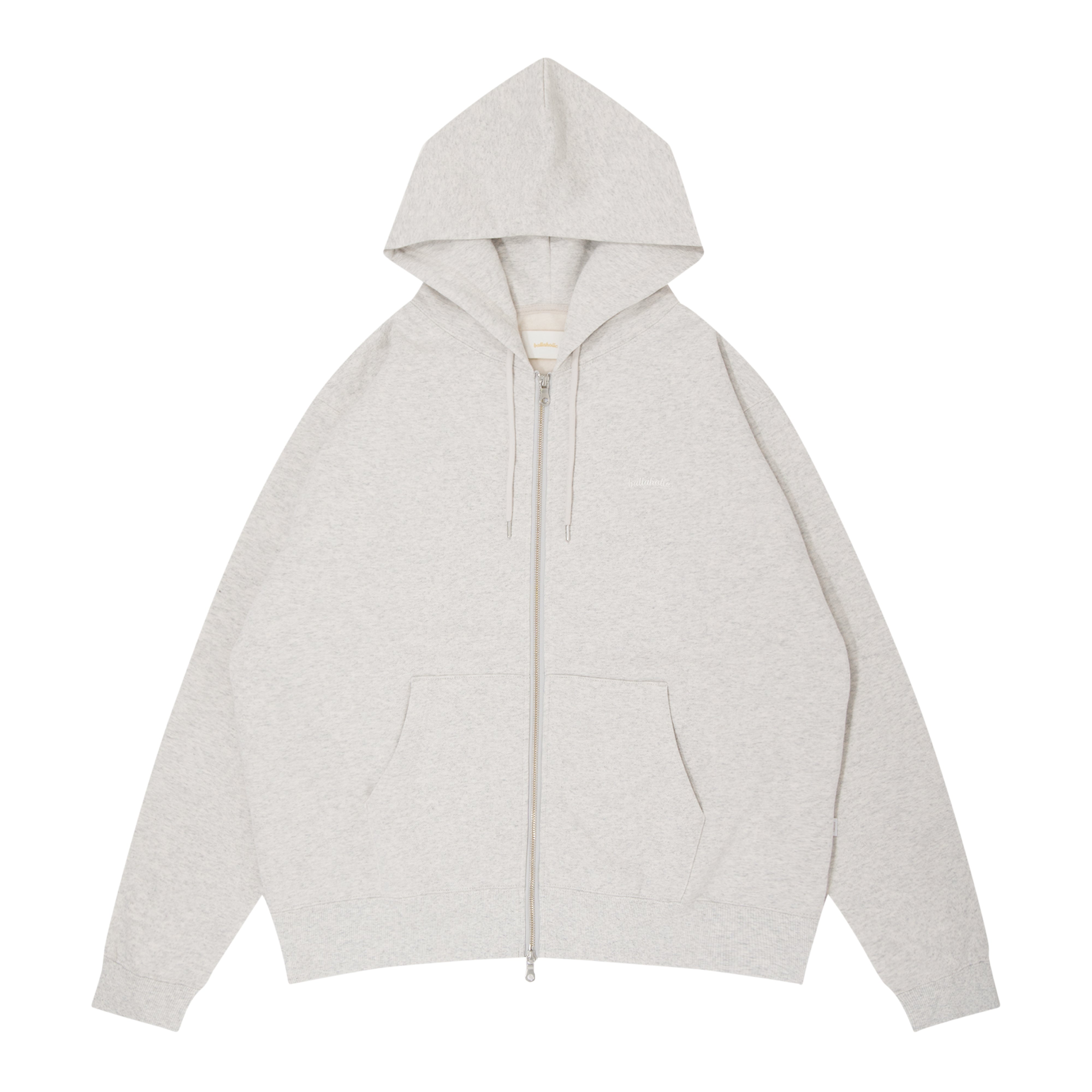 ballaholic-tops-small-logo-full-zip-hoodie-ash-grau image 1