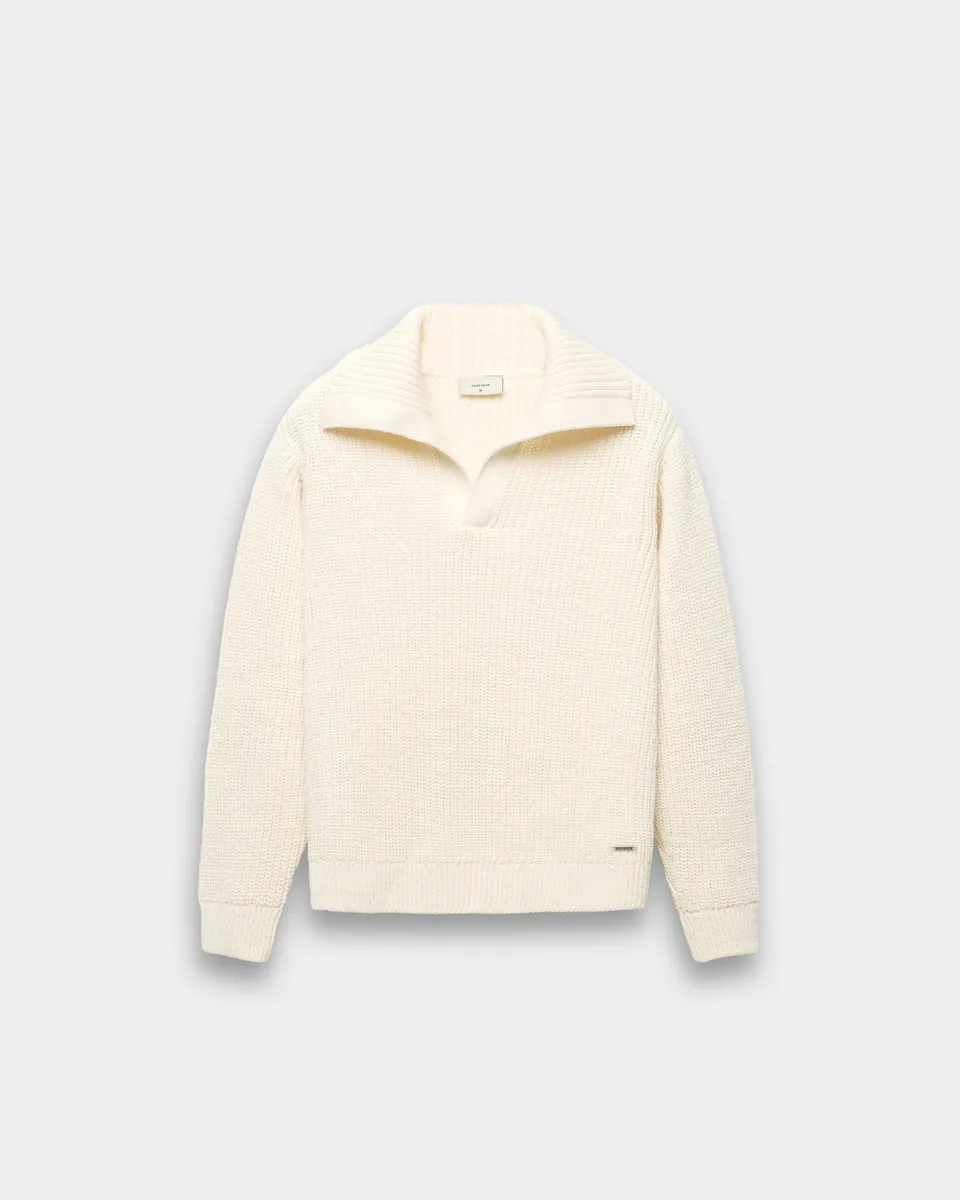 eightyfive-knitted-polo-sweater-strickpullover-beige-grobstrick image 1