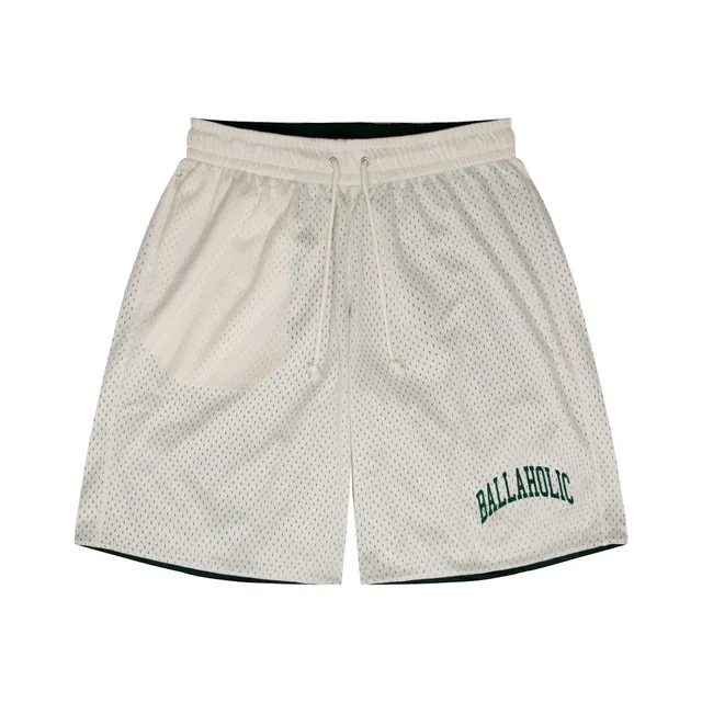 ballaholic-shorts-college-logo-mesh-zip-shorts-off-white image 1