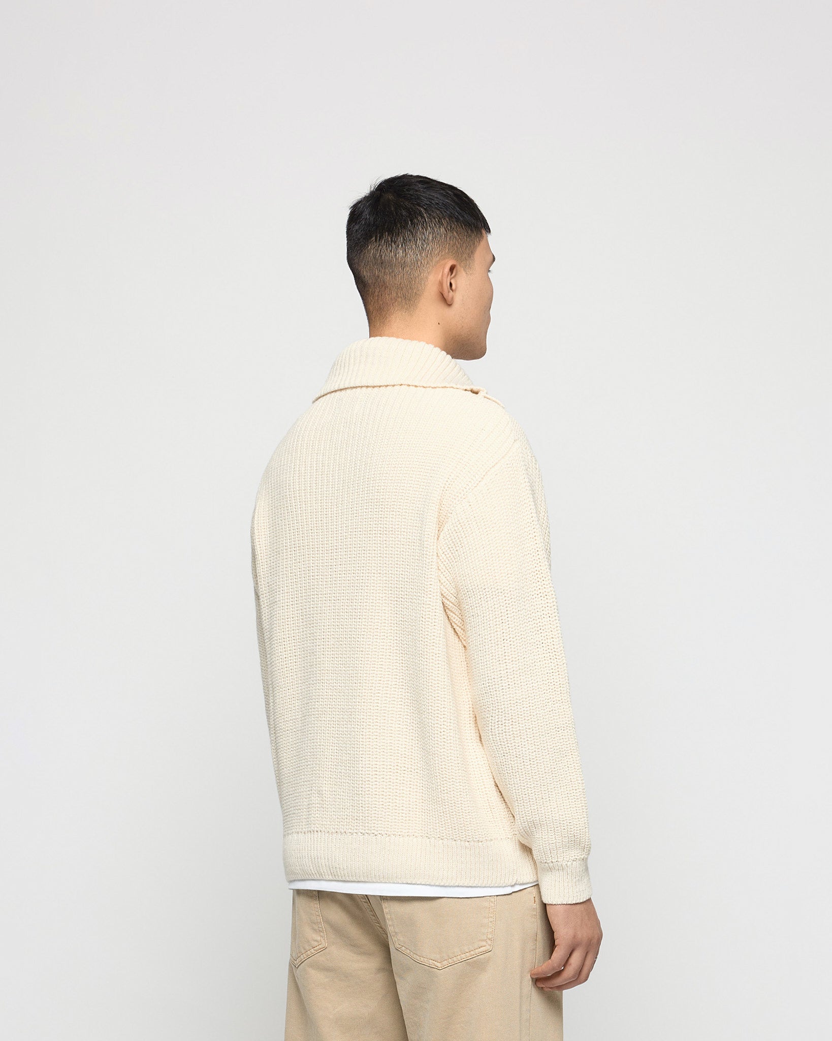 eightyfive-knitted-polo-sweater-strickpullover-beige-grobstrick image 5