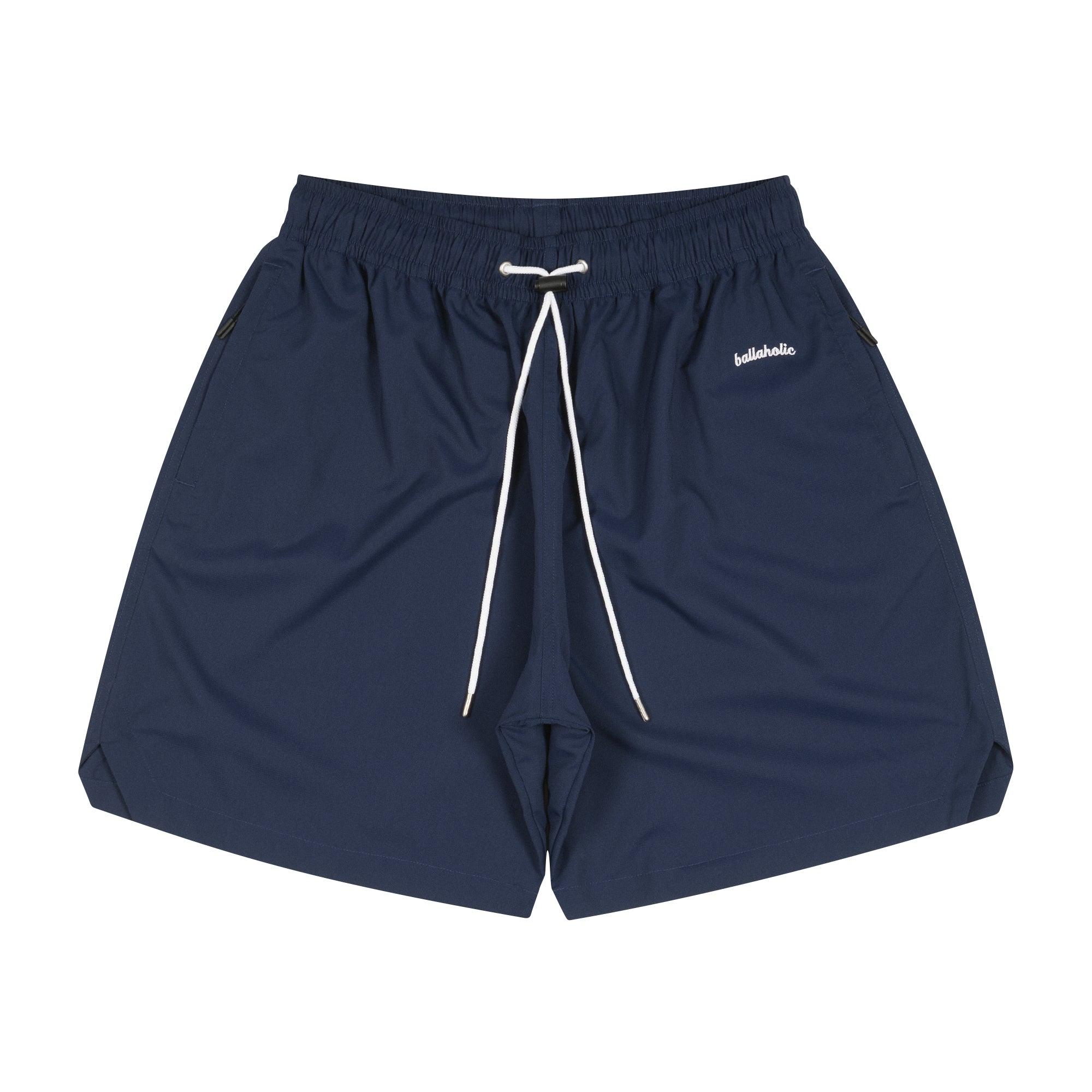 ballaholic-logo-anywhere-zip-shorts-basketballshorts-navy-mit-zip-taschen image 1