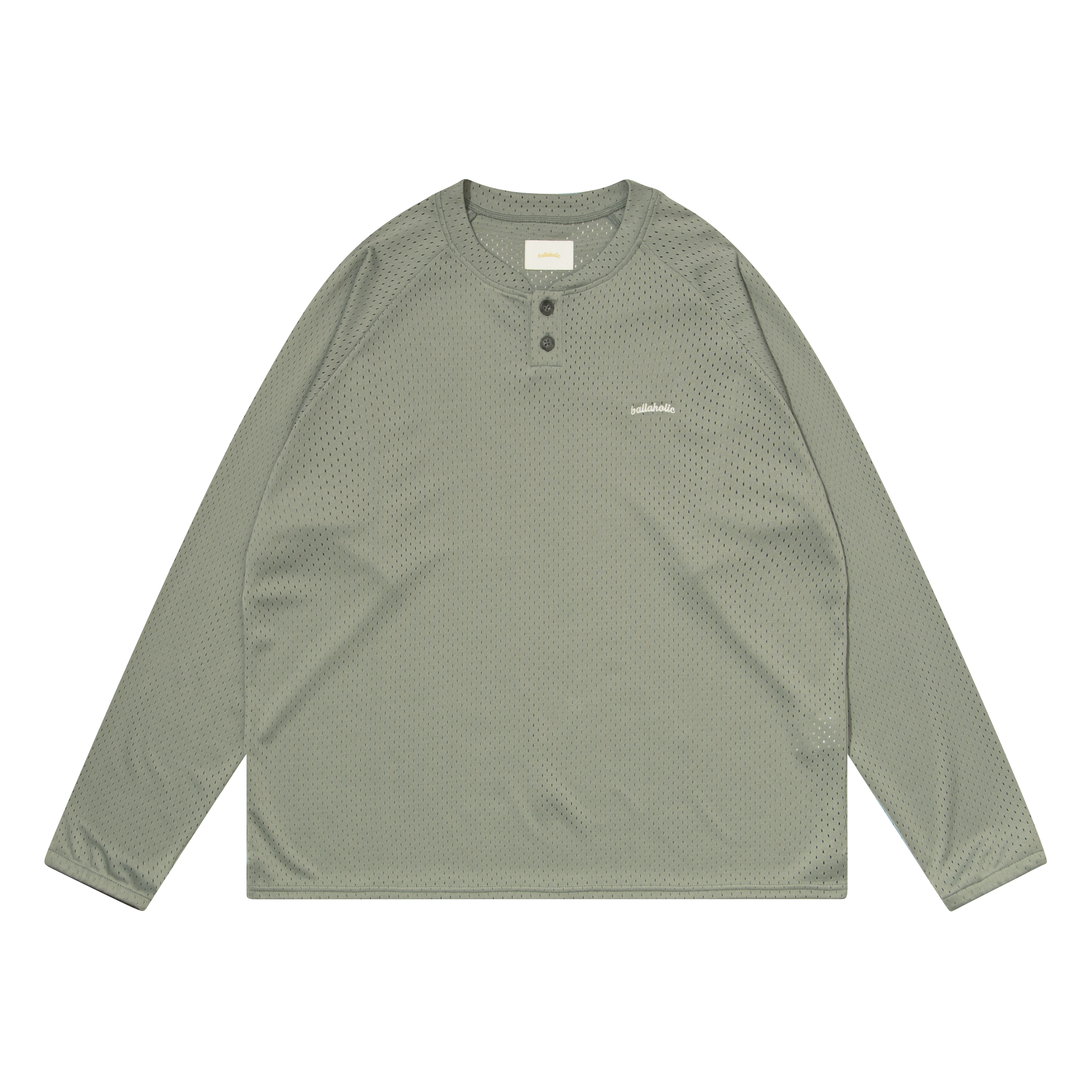 ballaholic-tops-logo-mesh-langarmshirt-grau-knopfkragen image 1