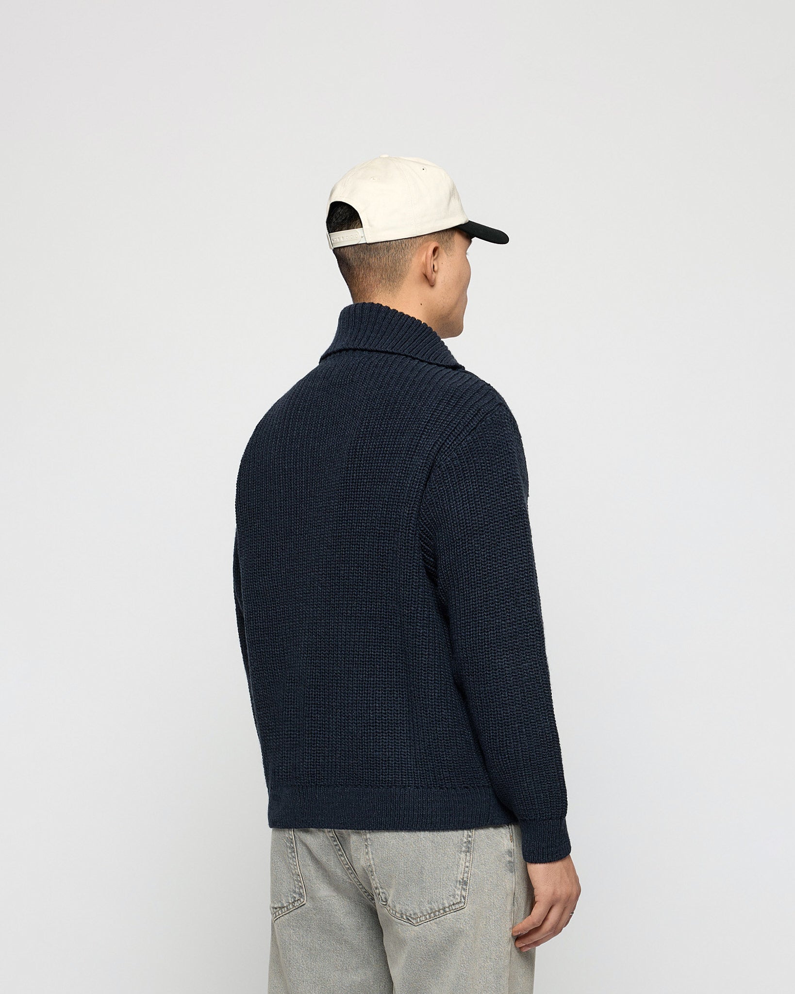 eightyfive-tops-knitted-polo-sweater-strickpullover-navy-grobstrick image 5