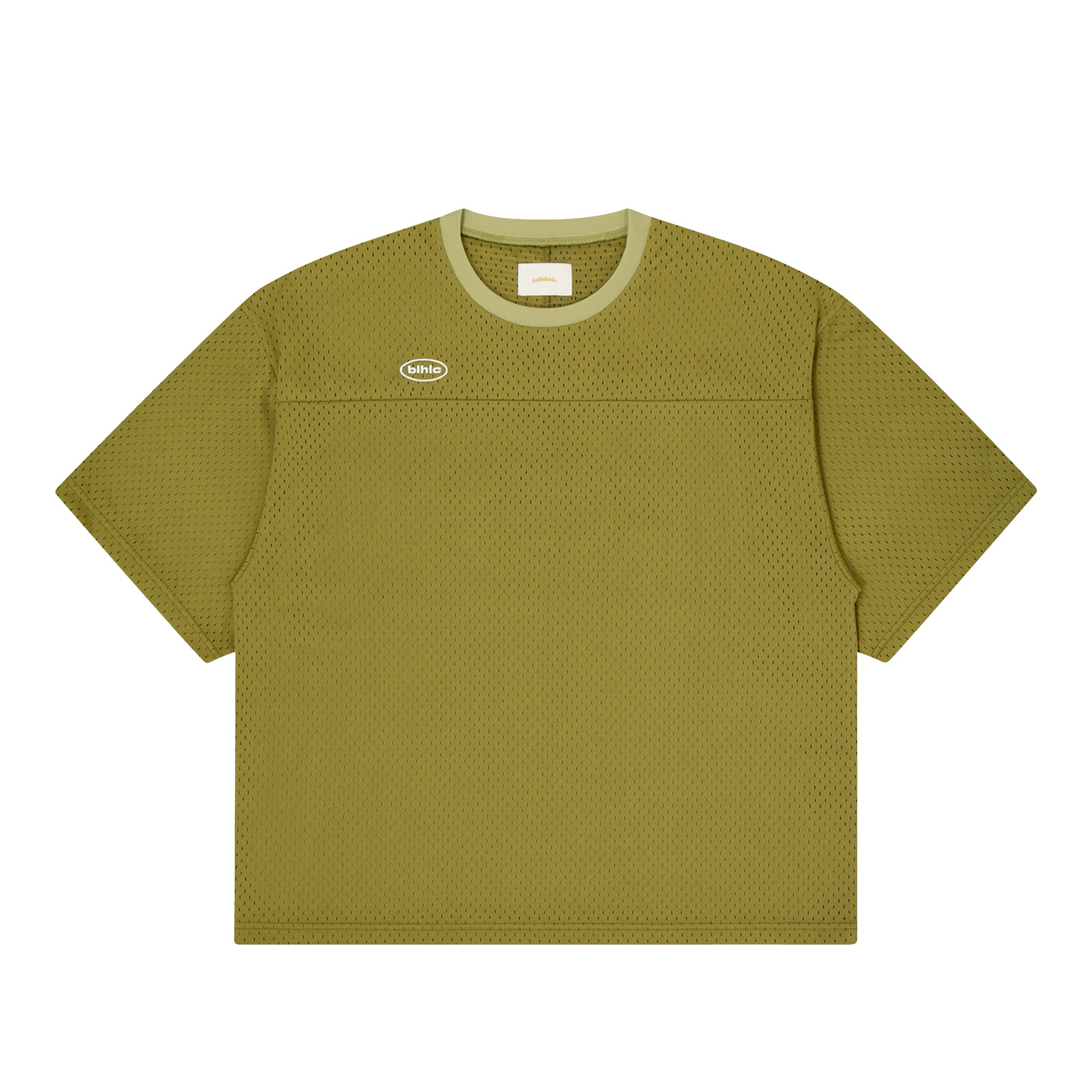 ballaholic-blhlc-oval-logo-mesh-tee-moss-t-shirt image 1