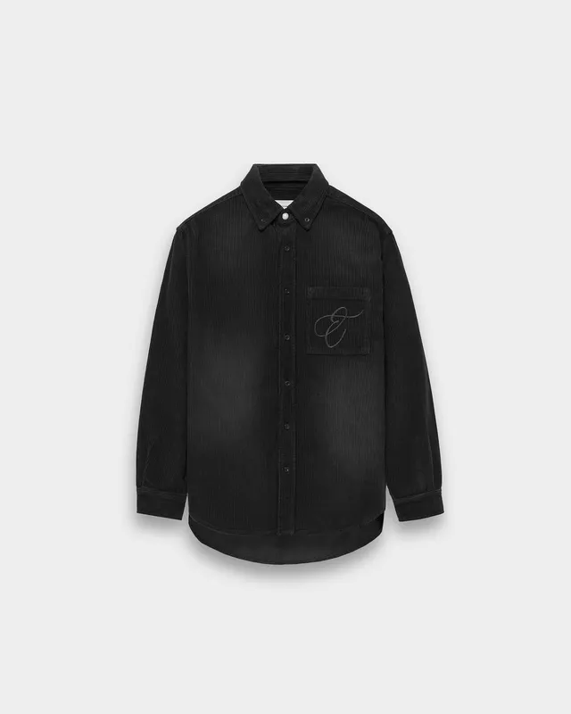 eightyfive-tops-washed-corduroy-button-down-hemd-grey-black image 1