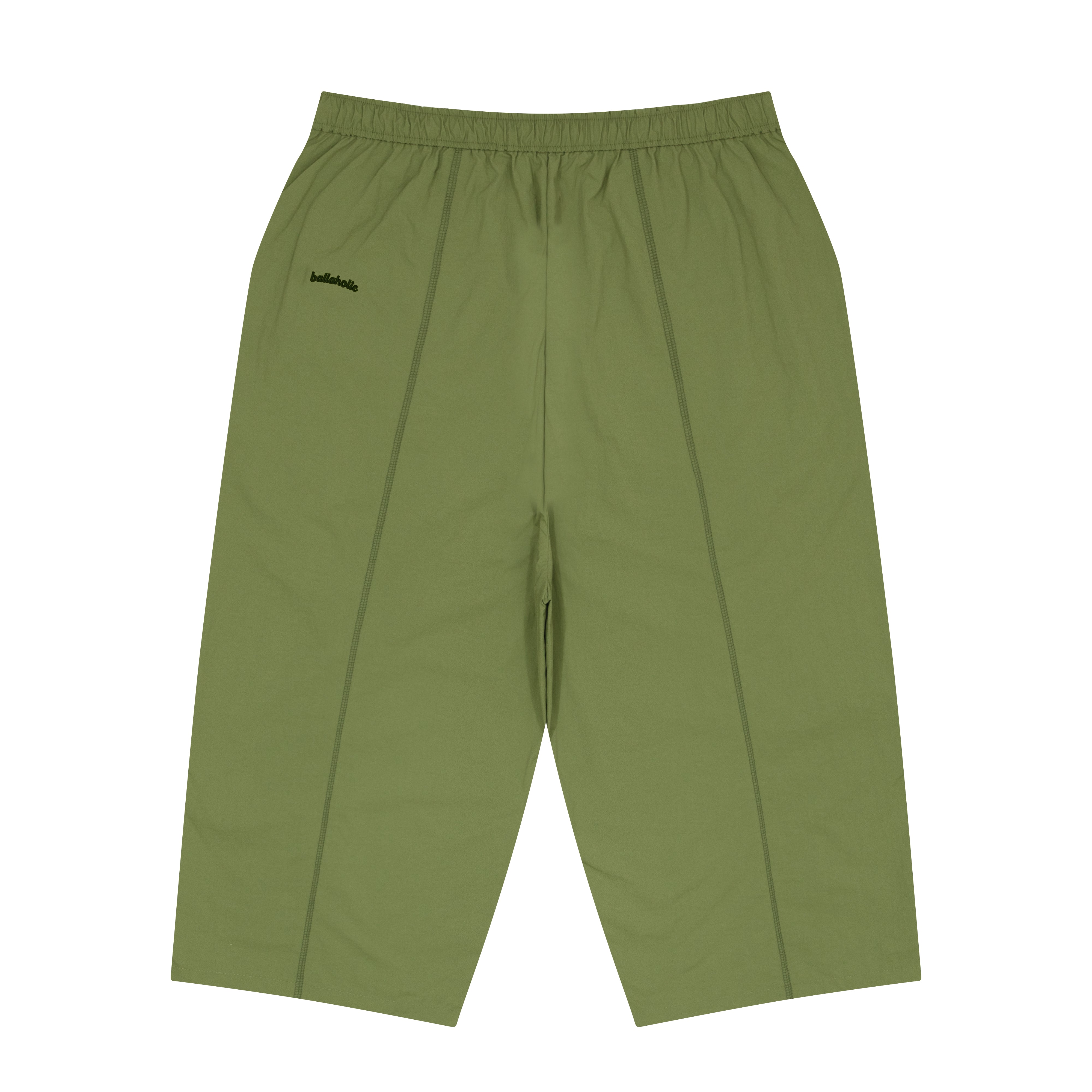 ballaholic-logo-nylon-cropped-pants-hose-light-olive-nylon image 2