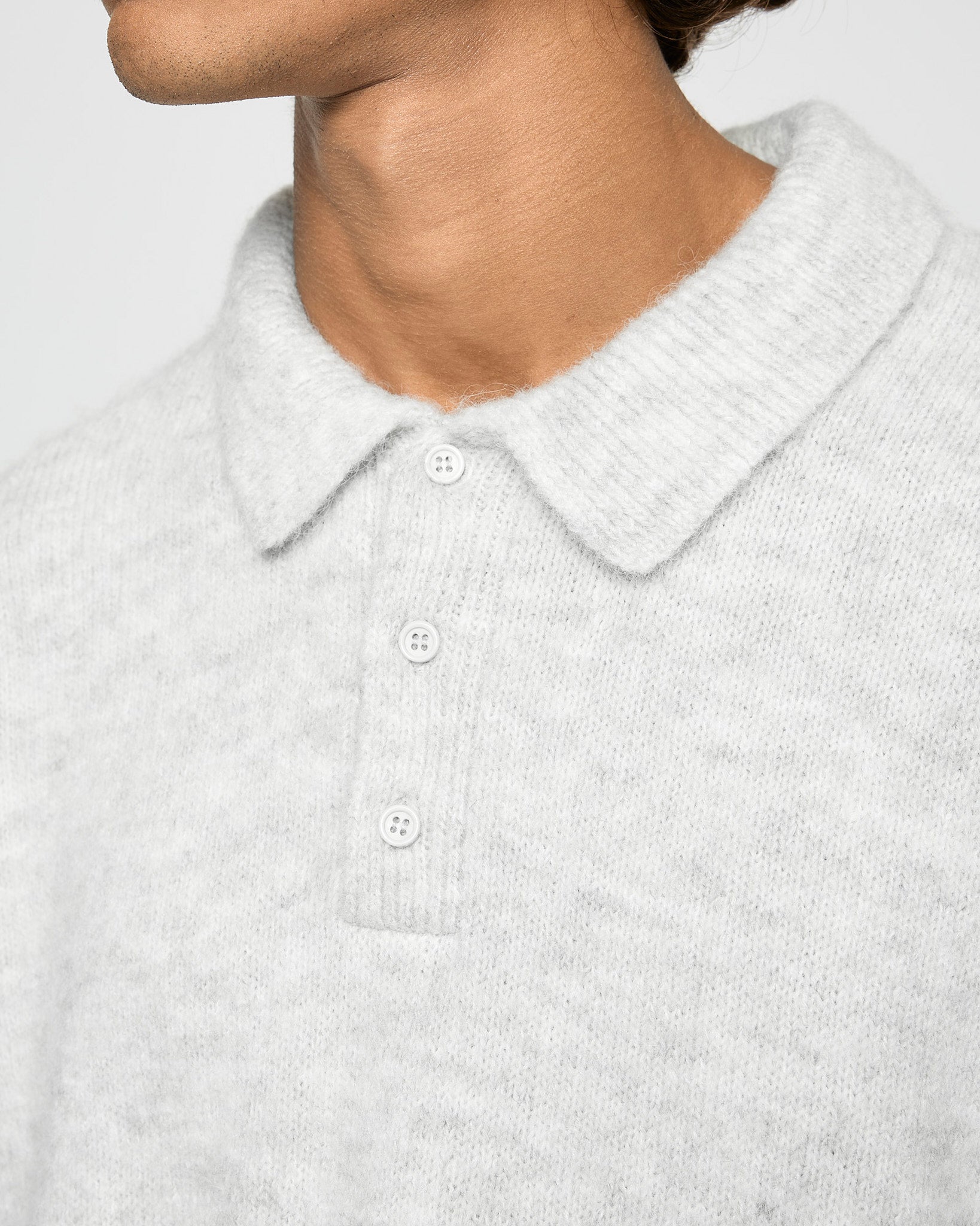 eightyfive-tops-hairy-polo-sweater-pullover-light-grey image 6