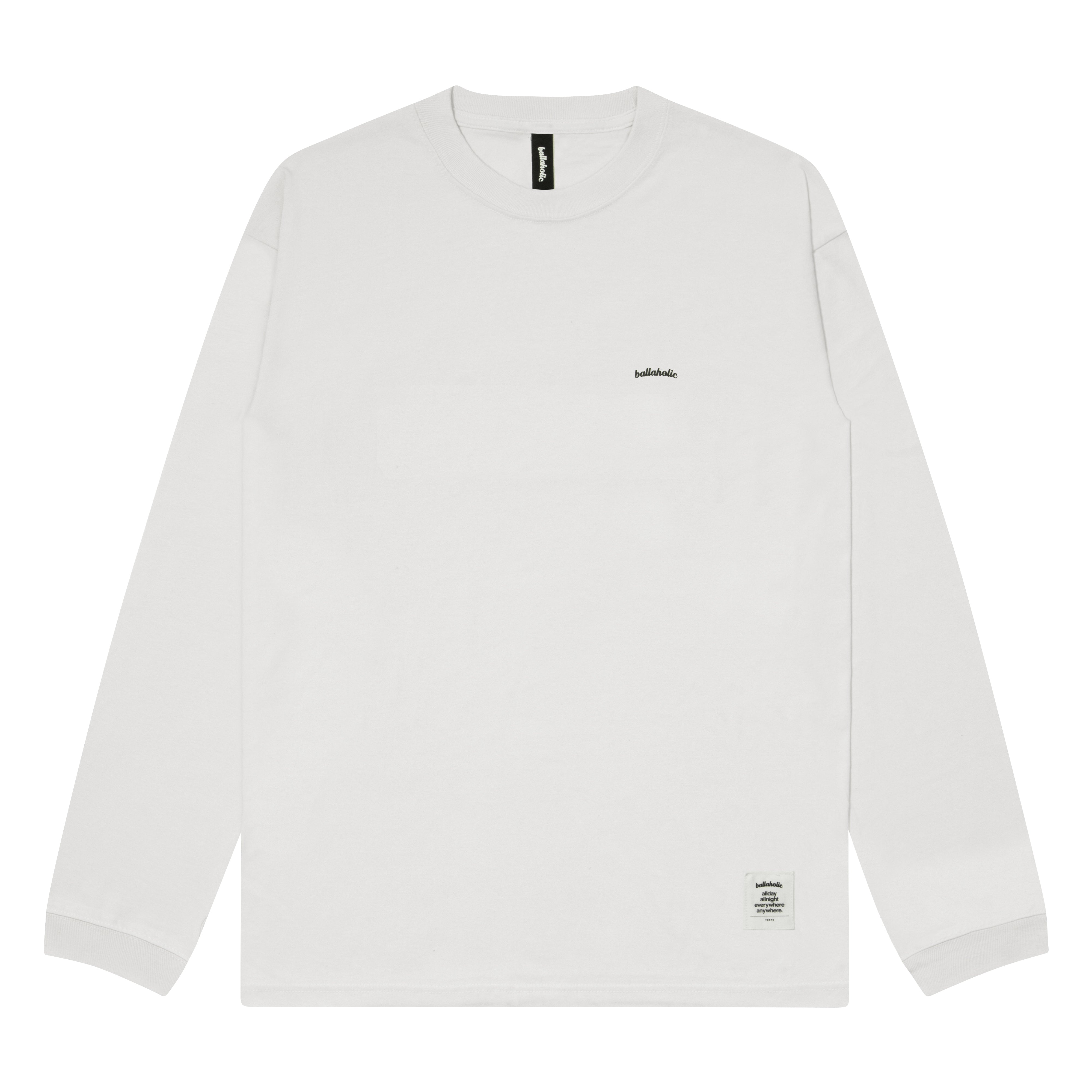 ballaholic-micro-logo-long-tee-wei-longsleeve-baumwolle image 1