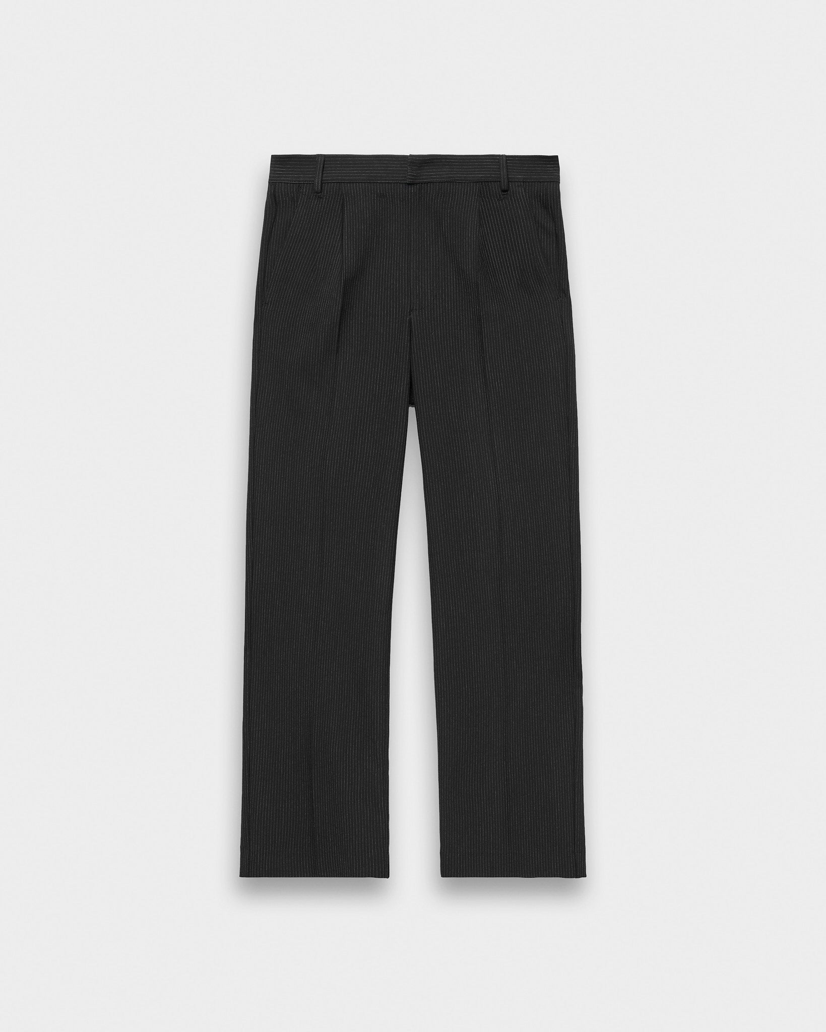 eightyfive-bottoms-signature-tailored-pants-black-pinstripe image 1