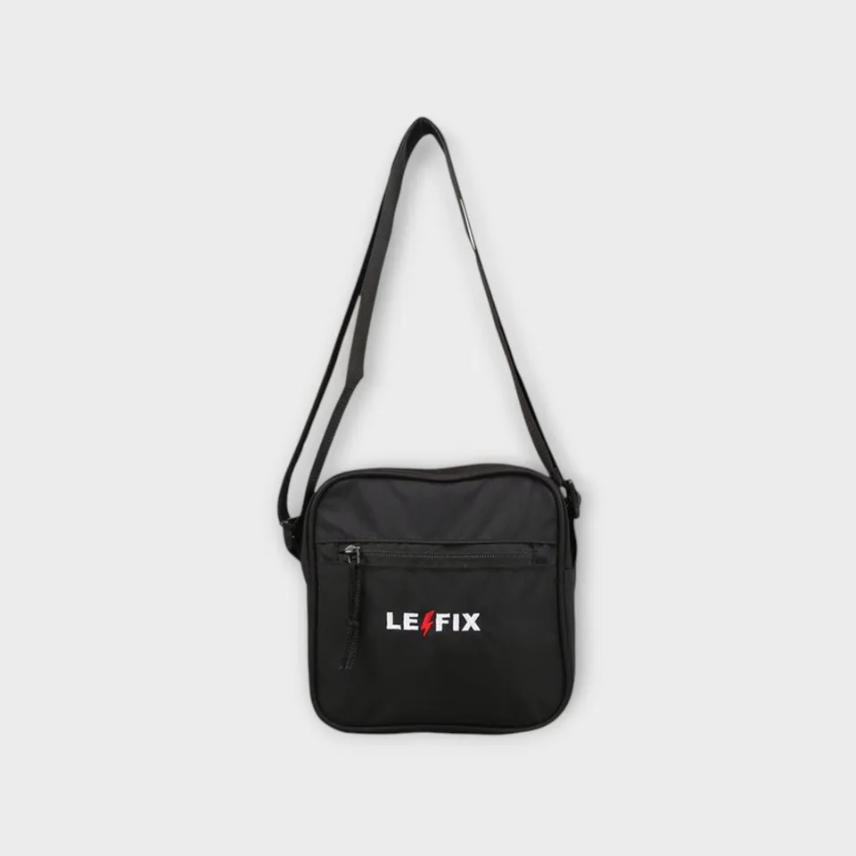 le-fix-schultertasche-schwarz-nylon-wasserabweisend image 1